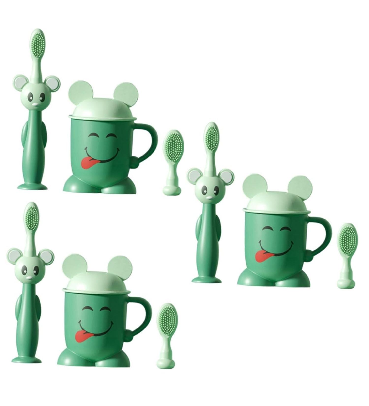 Healeved 3 Sets Children's Toothbrush Set - Infant & Baby Training Toothbrush for Newborns | Soft Bristles & Tooth Cup for Oral Care - Buy Online on GoSupps.com