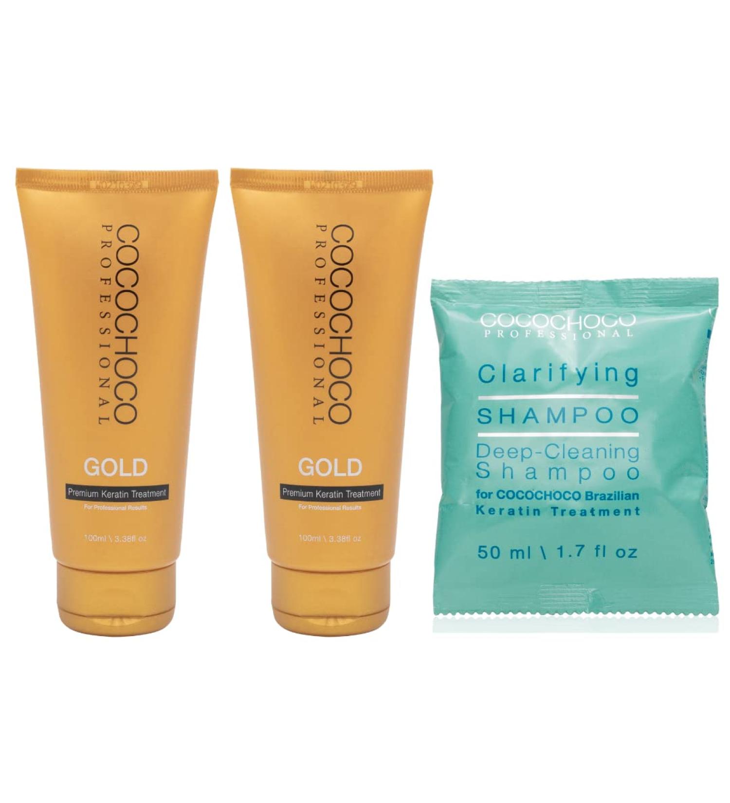 COCOCHOCO GOLD Professional Or Premium Keratin Hair Treatment 200ml + Clarifying Shampoo 50ml