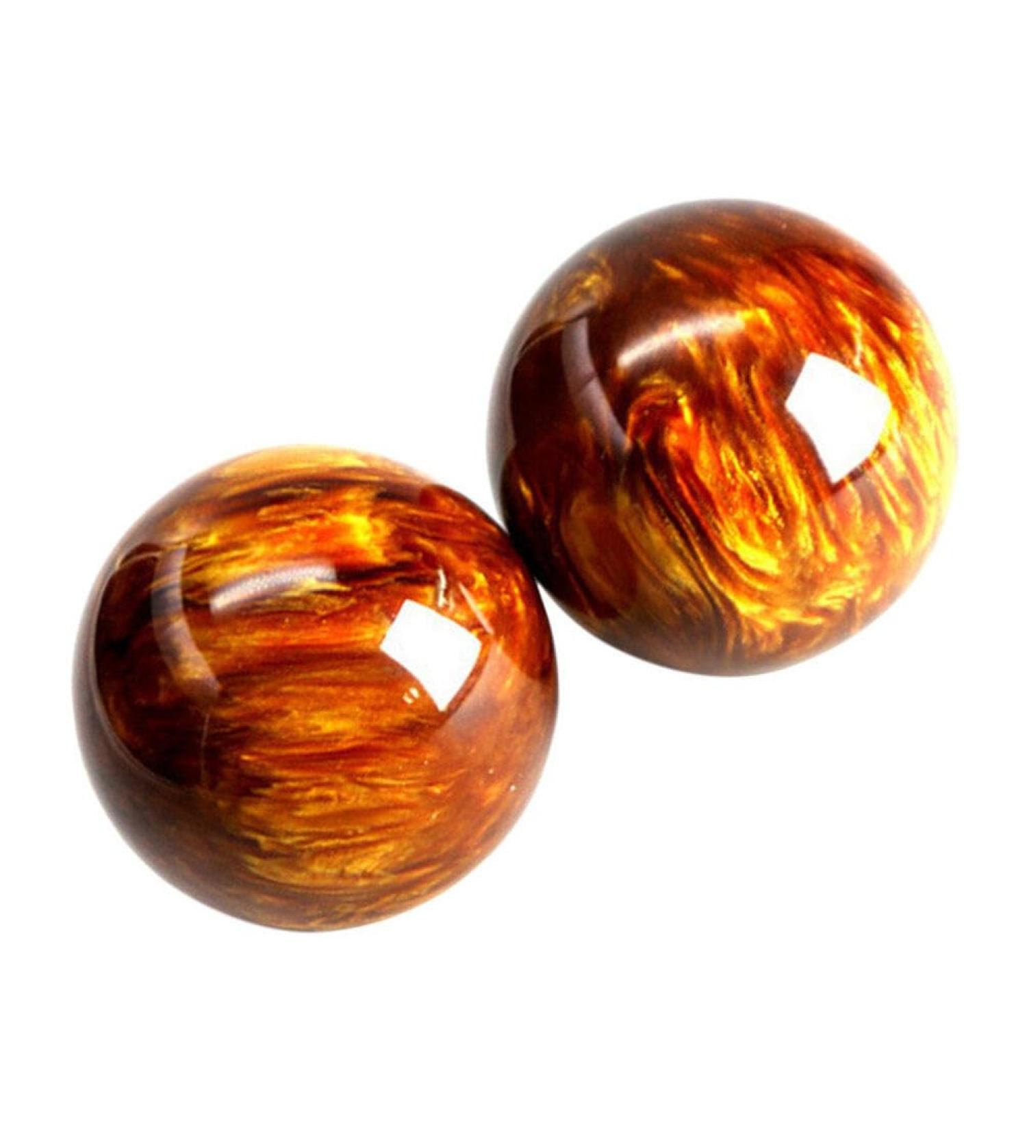 Fomiyes 2st health ball finger exercise ball chatting soft tissue manual exercise baoding balls train exercise balls for older people resin gift massage fitness