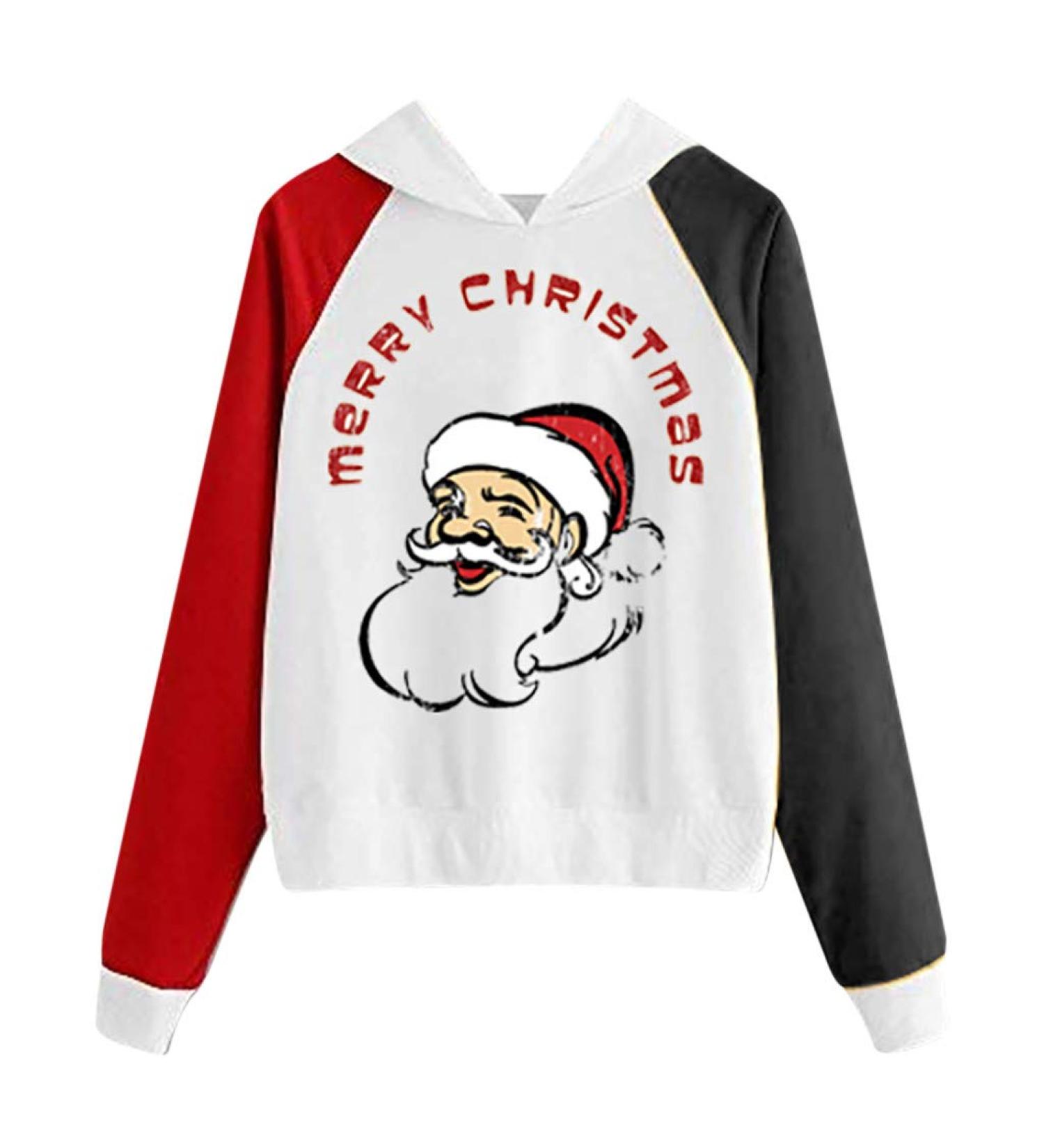 Bigfanshu Womans Tops Fashion Christmas Sweater Print Hooded Round Collar Long Sleeves B Small - Buy Online on GoSupps.com