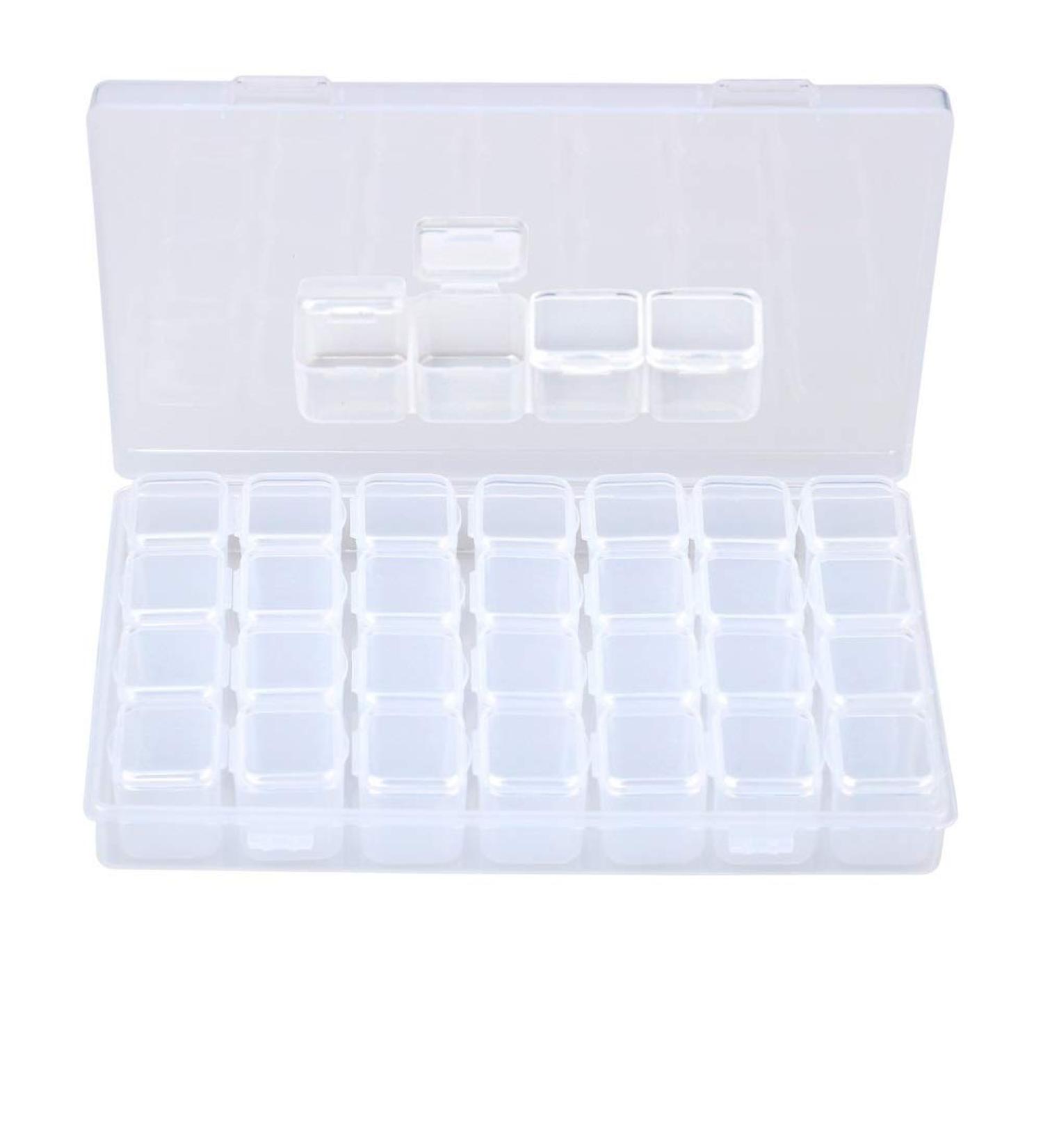 Siming Transparent Sorting Box - 28 Compartments Removable Bead Storage for Organizing Crafts - Buy Online on GoSupps.com