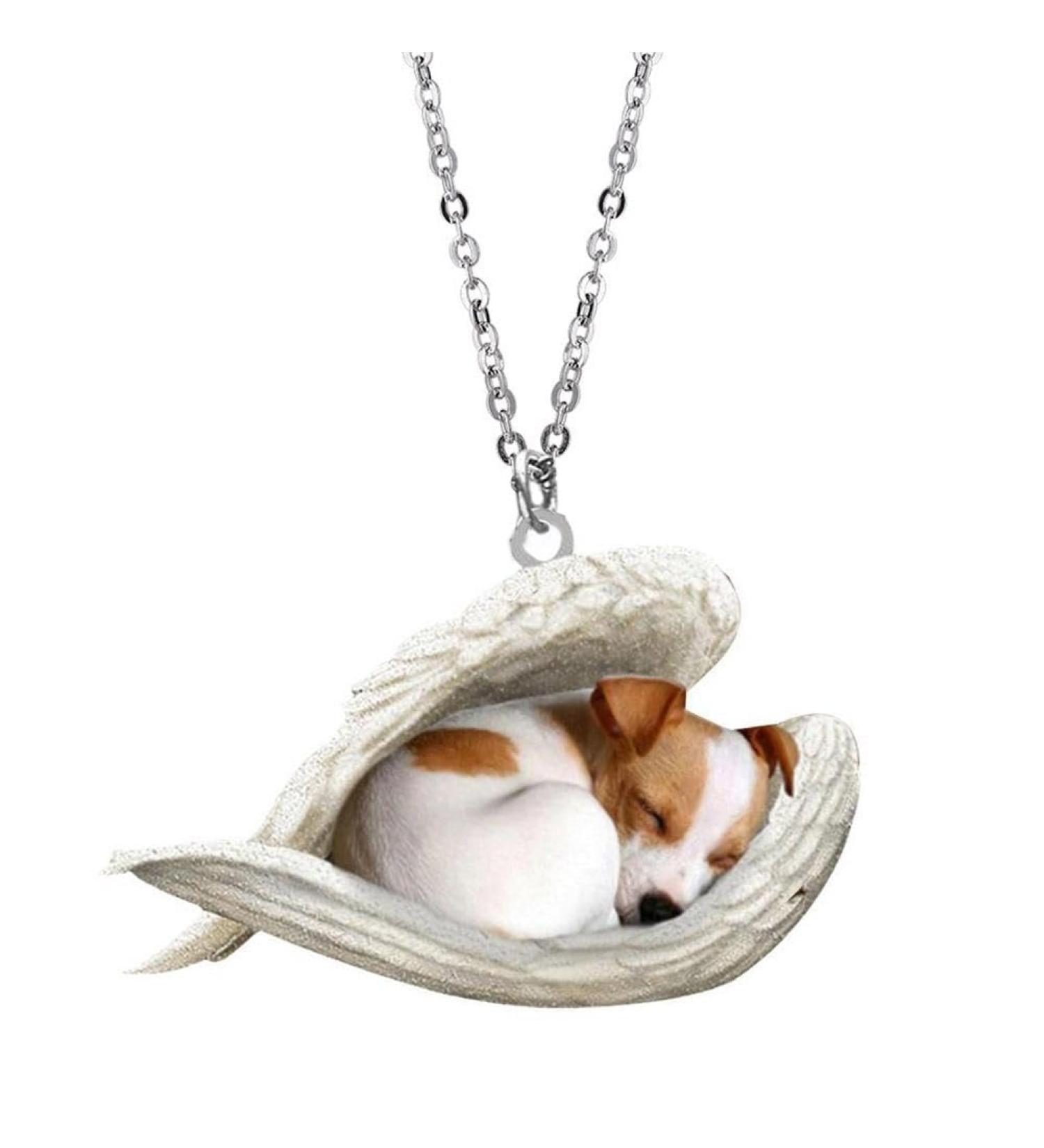 EirzngxQ Sleeping Dog Necklace | Cute Angel Pet Jewelry | Perfect Gifts for Dog Lovers - Buy Online on GoSupps.com