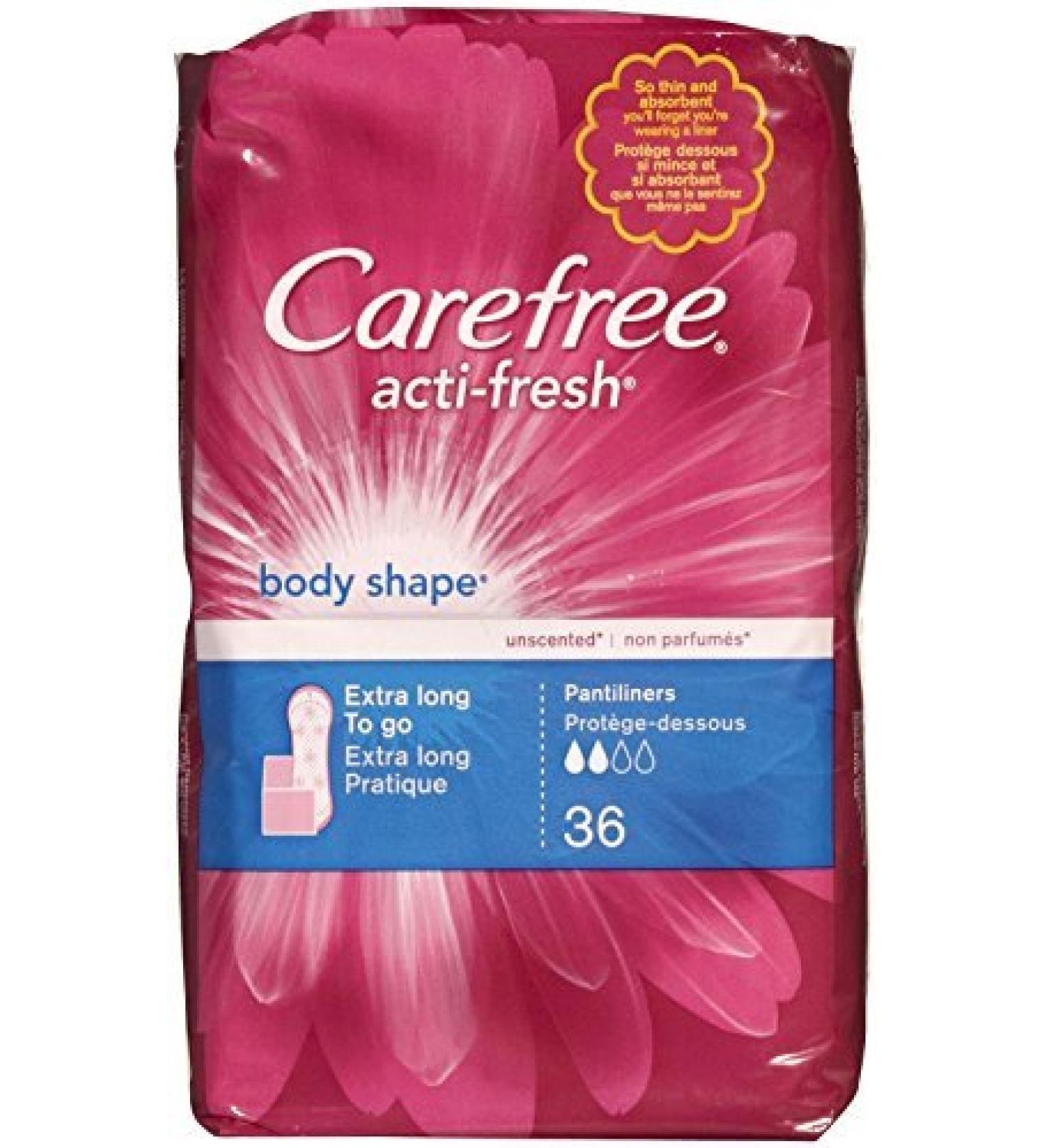 Carefree Acti-Fresh Extra Long 36 Count Liner To Go