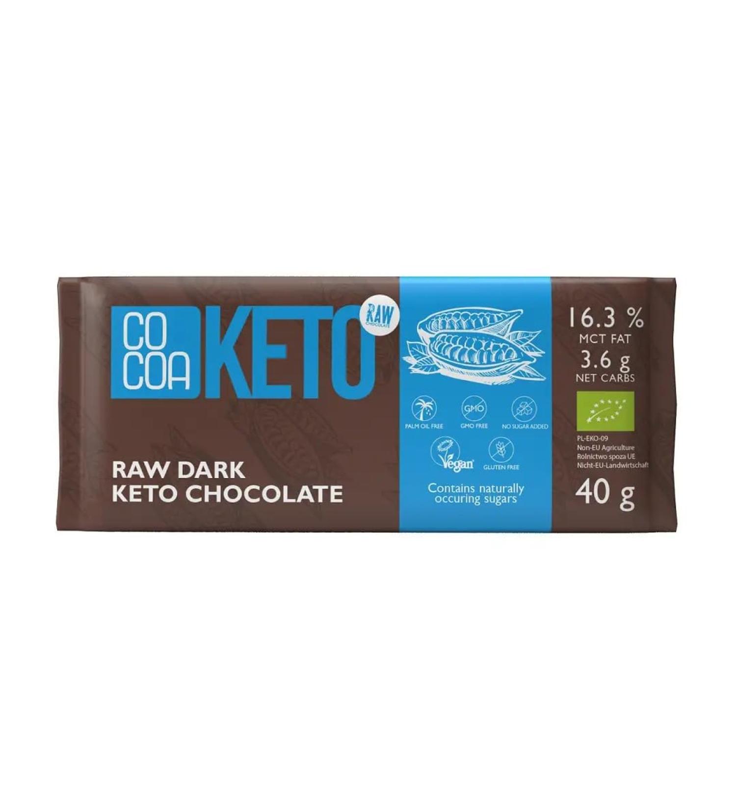 CO COA Celebration Chocolat Noir BIO Keto 40g Sans Gluten 0% Sucre Ajout Snack Faible en Glucides avec Huile MCT Parfait pour R gime C tog ne Sans Additifs Aromatiques
