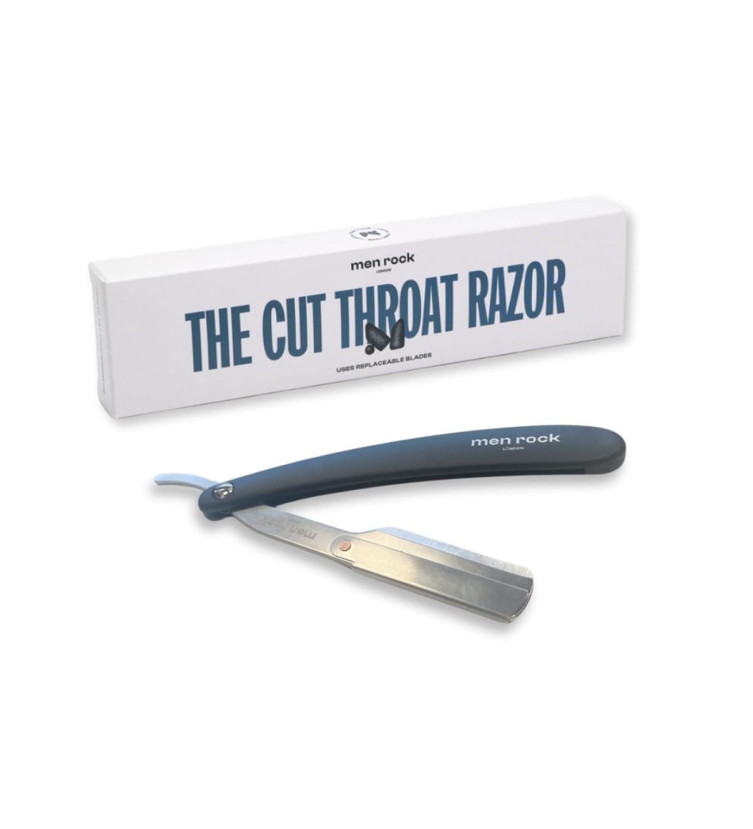 Men Rock The Cut Throat Razor - Stainless steel razor with ergonomic handle & interchangeable blades