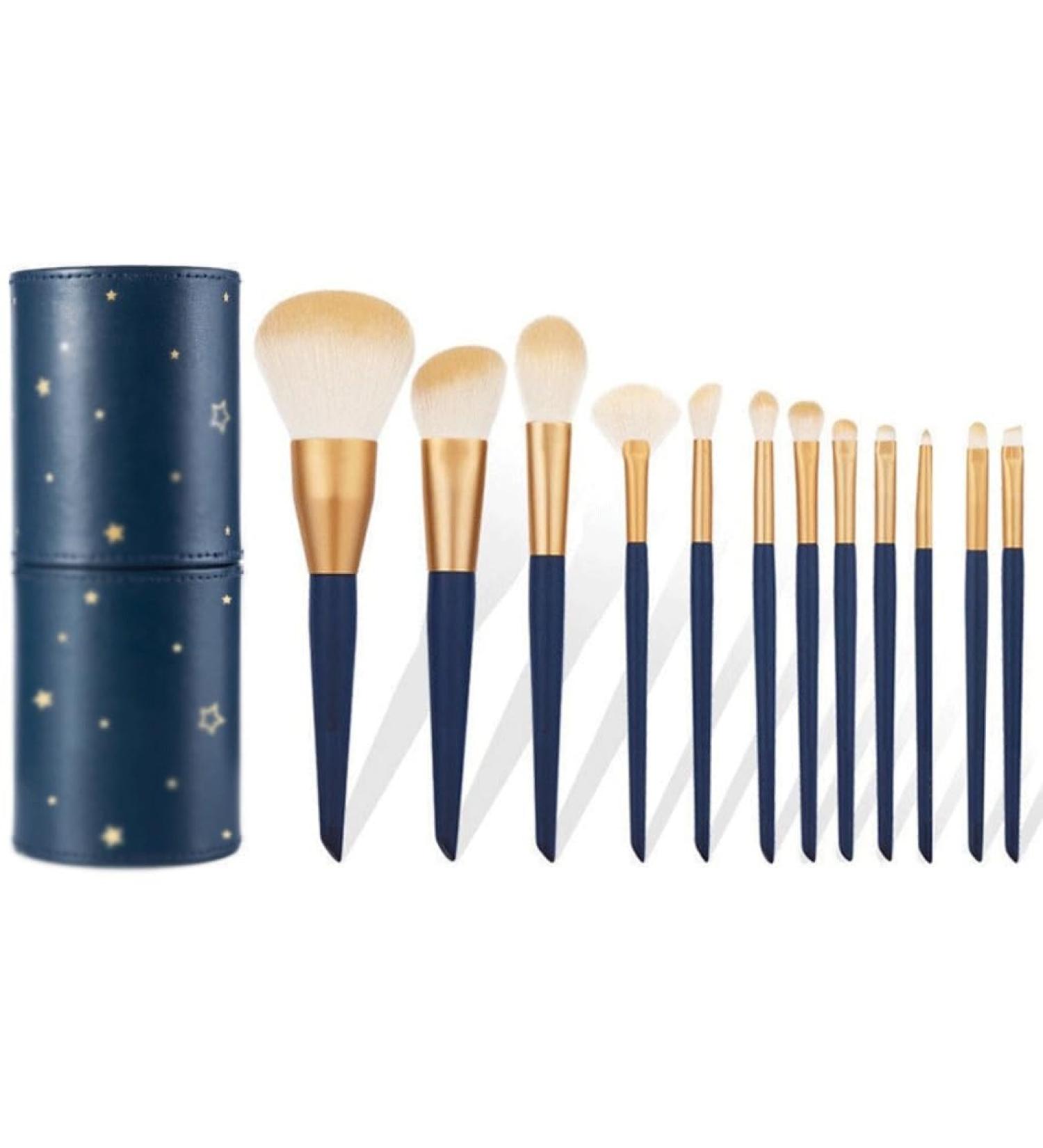 12 Star Action Makeup Brush Set - Soft Hair Beginner Powder & Blusher Brushes - Eye Shadow Brush - Blue - Buy Online on GoSupps.com