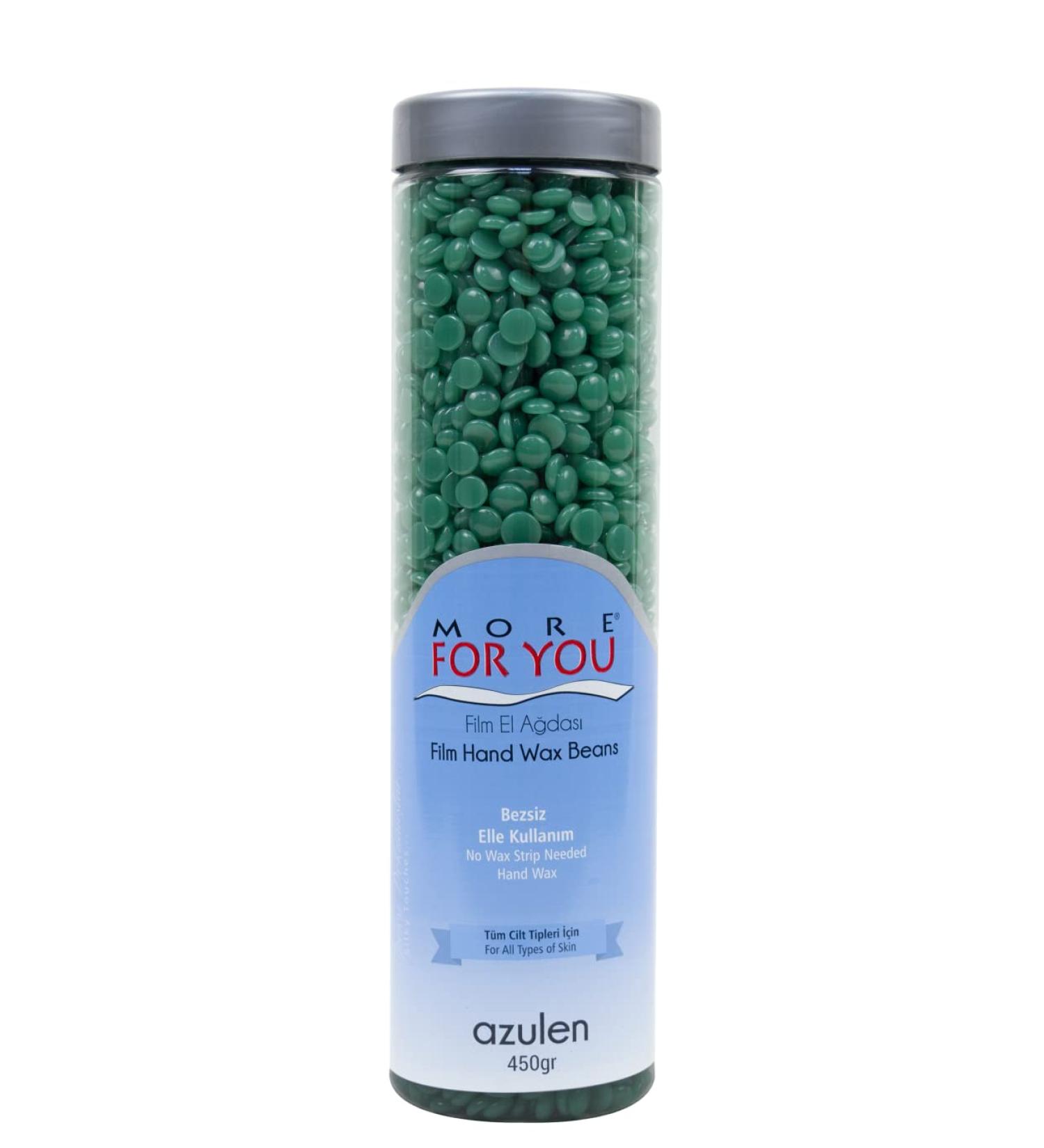 Buy More For You Film Hand Wax Beans Pet Azulene (Green) 450gr - Effective Hot Wax for Hair Removal | Sir Agda Depilatory Wax - International Shipping Available - Buy Online on GoSupps.com