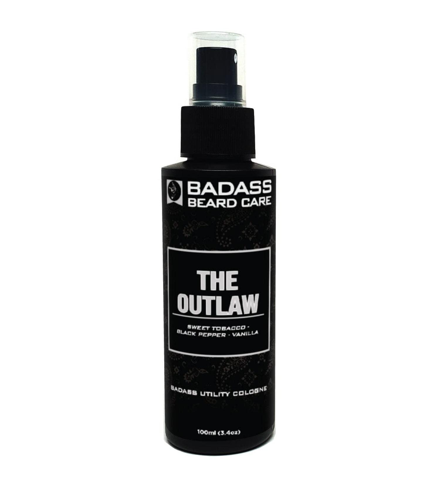 Badass Beard Care Beard Utility Cologne - THE OUTLAW 3.4 oz - All Natural Ingredients to Keep your Beard Fresh The Outlaw 1 Count (Pack of 1)