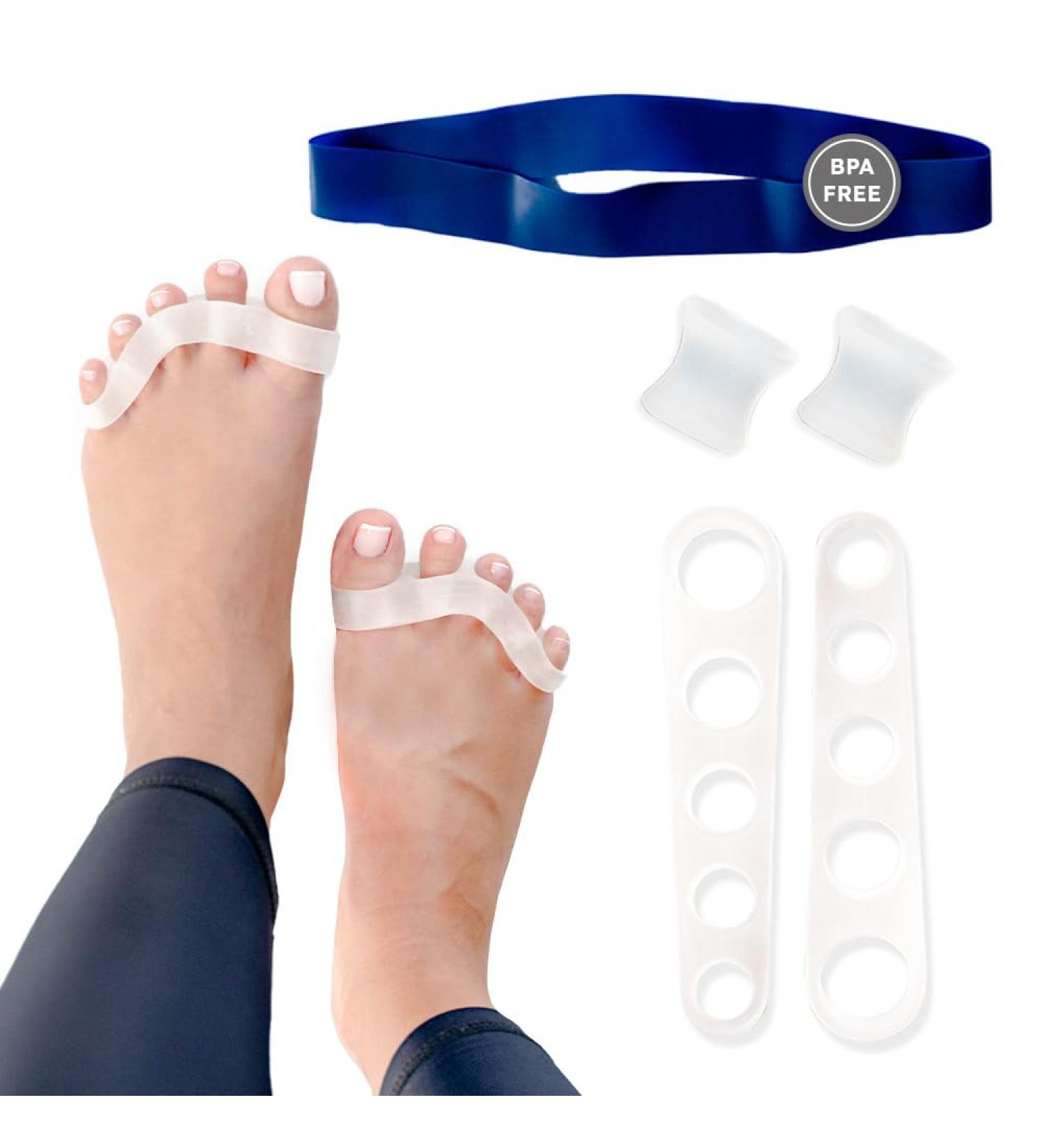Buy Awesome Toes Spacers & Separators Kit | Fast Relief for Hammertoe & Bunions | Includes Toe Stretch Band & Individual Spacers | Ideal for Walking Running & Yoga | International Shipping - Buy Online on GoSupps.com