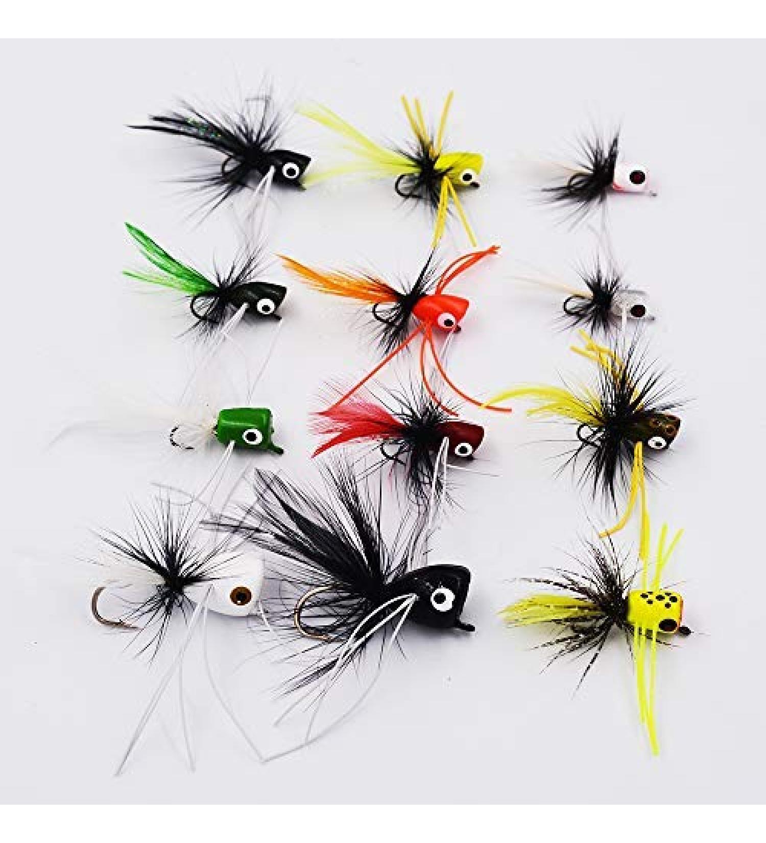 Bass Popper Dry Fly Fishing Lure Kit Panfish Bait (color3)