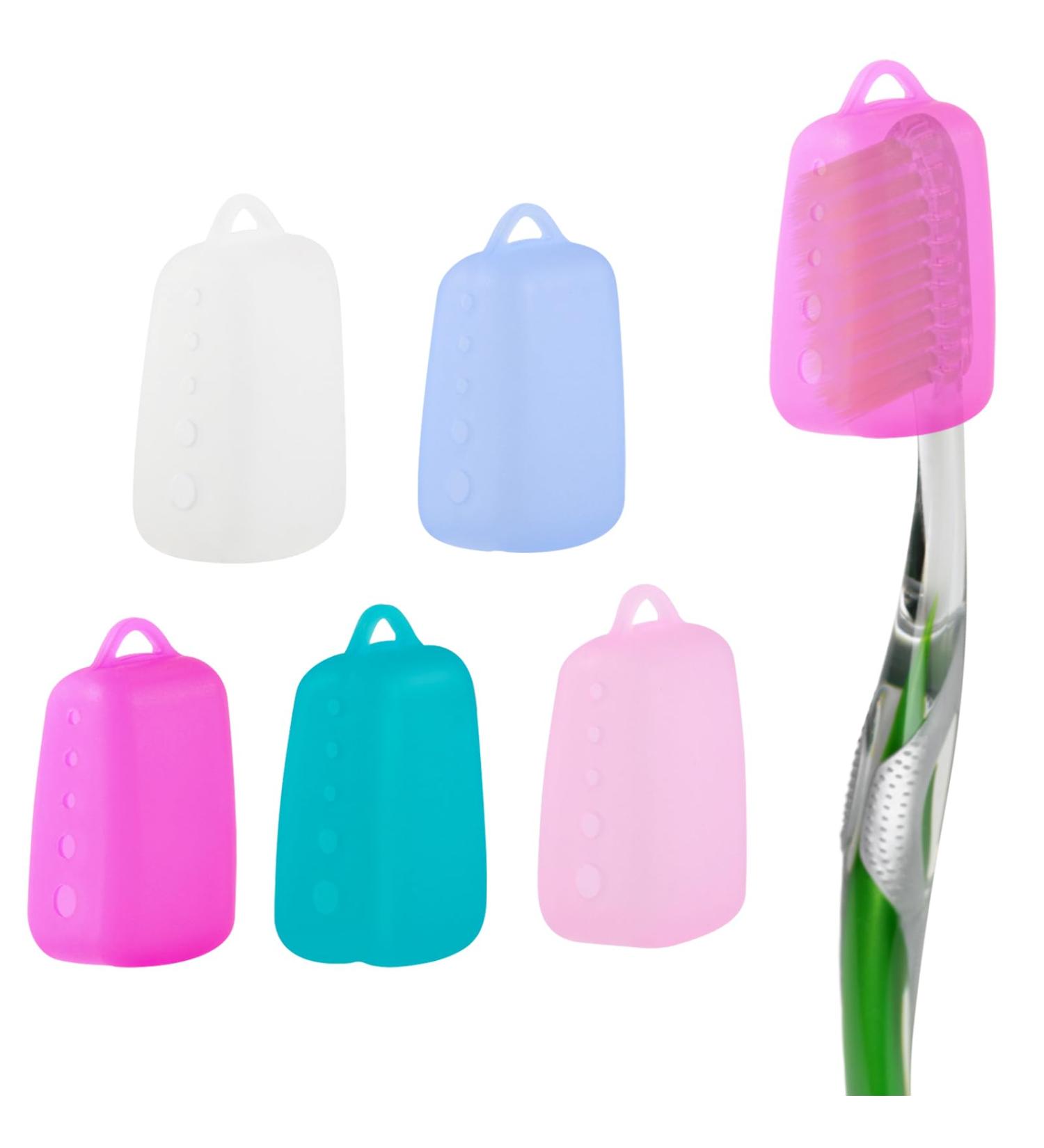 Swysgs 5-Piece Toothbrush Cover Caps | Food-Safe Silicone Protective Covers for Travel Camping & Home | Durable Toothbrush Head Caps - Buy Online on GoSupps.com