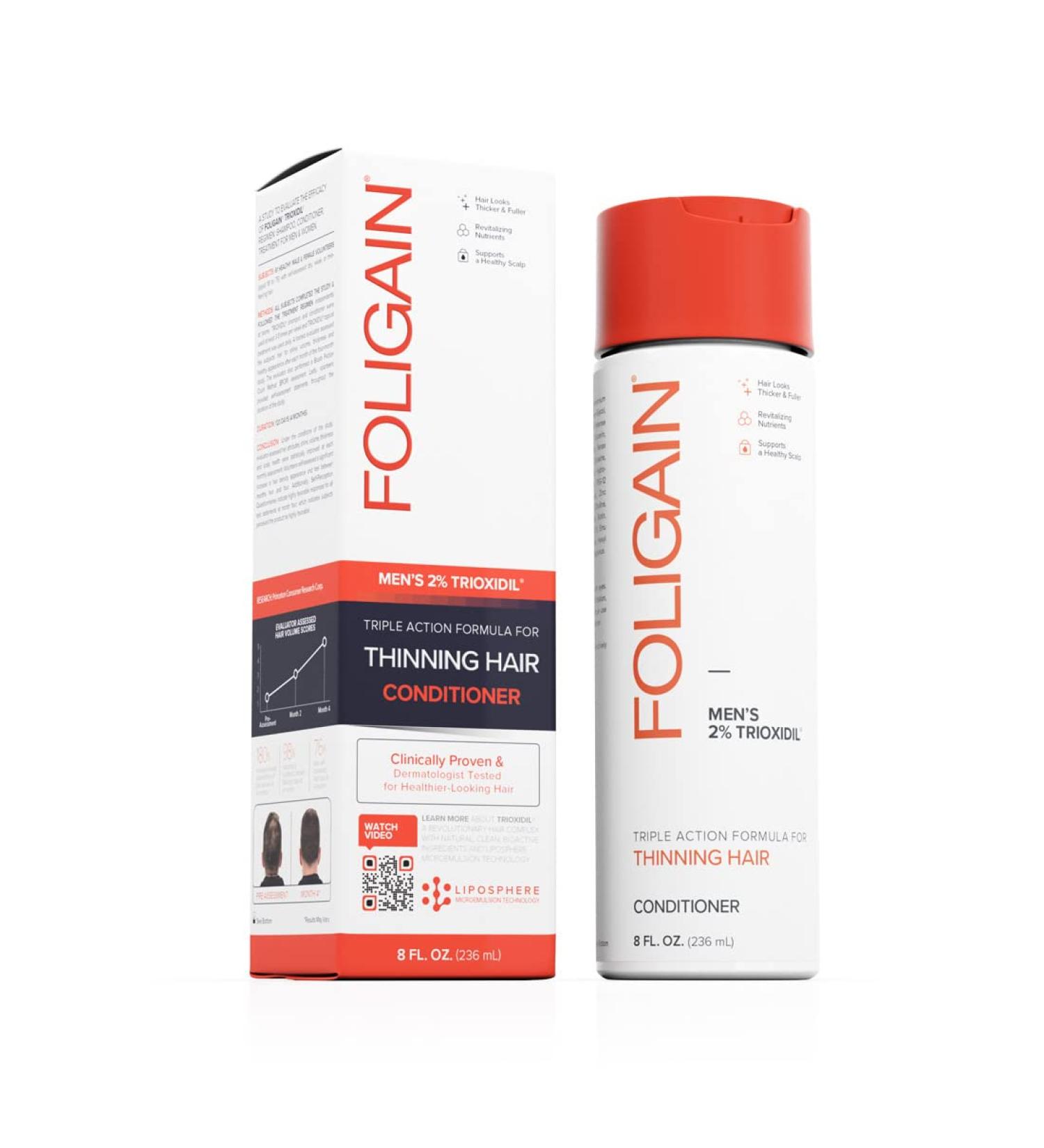 Foligain Men's Triple Action Volumizing Conditioner 8 Fl. Oz. - For Thin Hair - Buy Online on GoSupps.com
