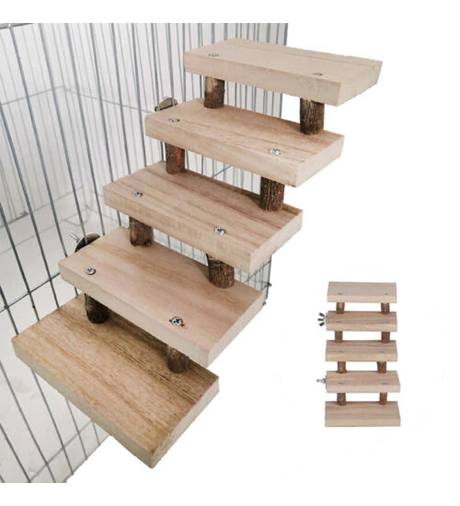 NganSuRong Wooden Hamster Parrot Bird Cage Toy | 5-Layer Climbing Swing & Training Tool - Buy Online on GoSupps.com