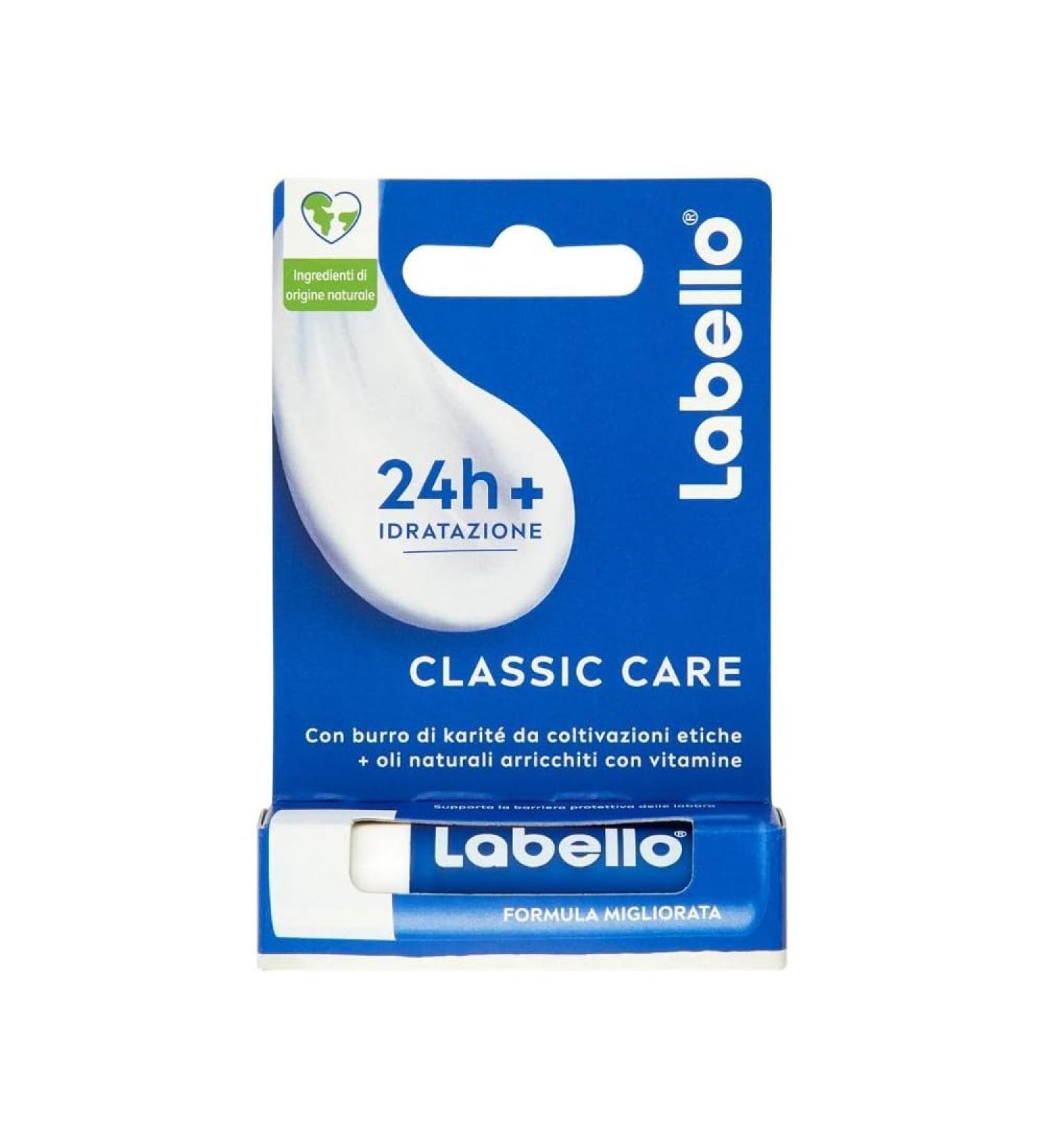 Labello Classic Care Lip Balm 4.8g | Moisturizing Shea Butter Formula | 24-Hour Hydration | No Mineral Oils or Paraffins - Buy Internationally - Buy Online on GoSupps.com