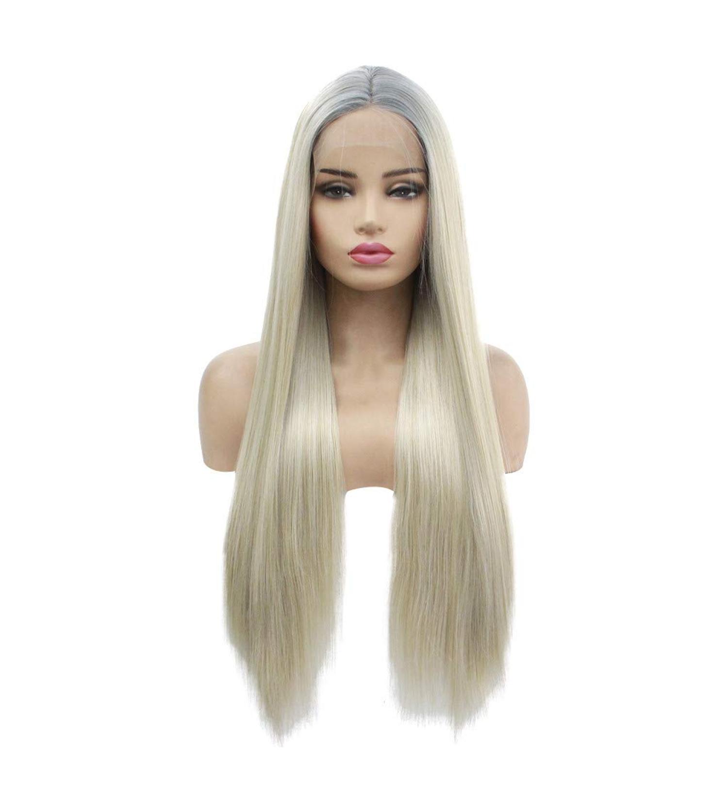 Wig Ladies Long Hair Gold Party Straight Curly Brazilian Women Hair 50s 60s 70s 80s