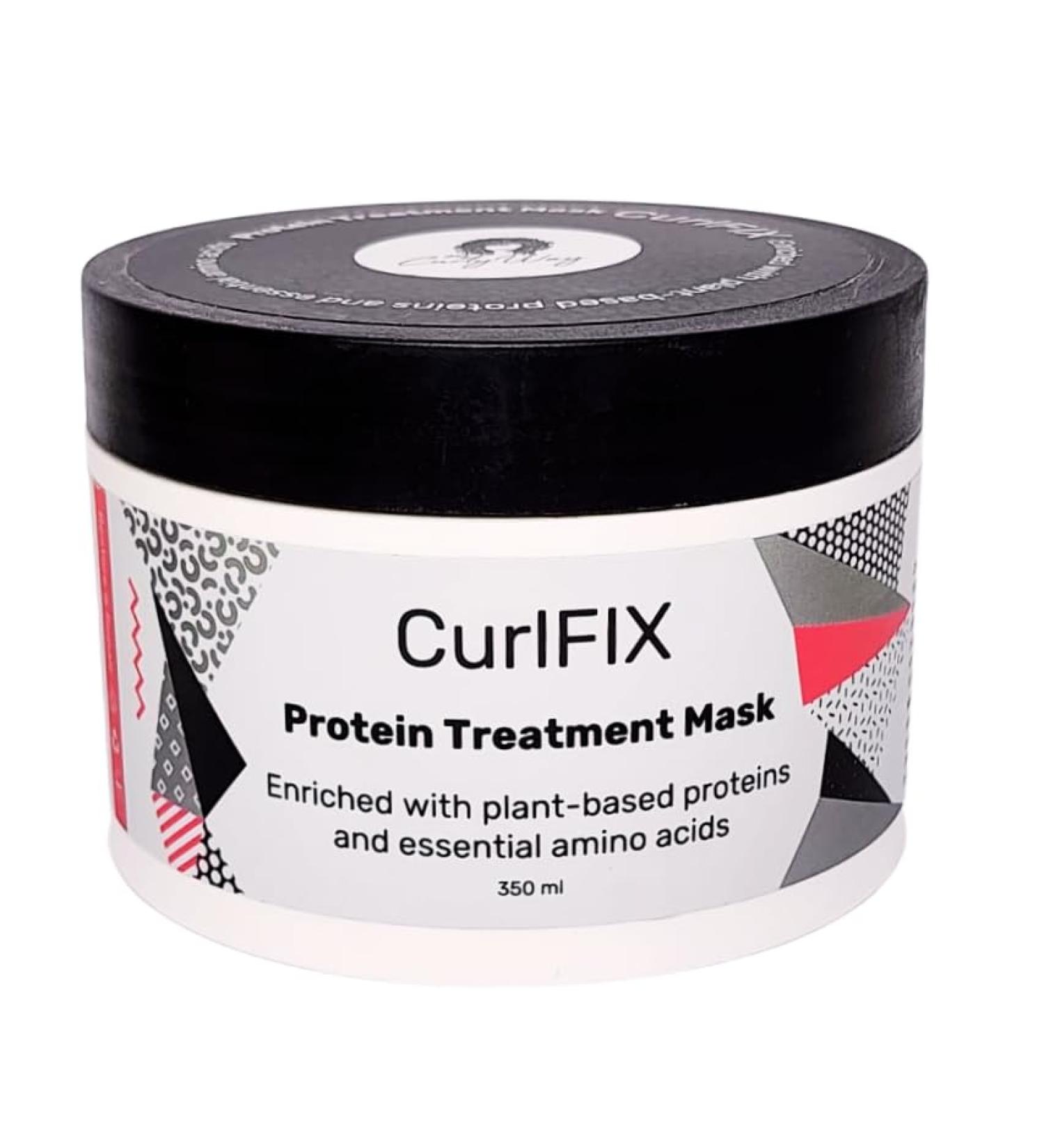 CurlFIX Protein Treatment Hair Mask - 100% Vegan Deep Conditioner for Damaged Hair | Plant-Based Proteins & Essential Amino Acids | 11.8 fl oz - Buy Online on GoSupps.com