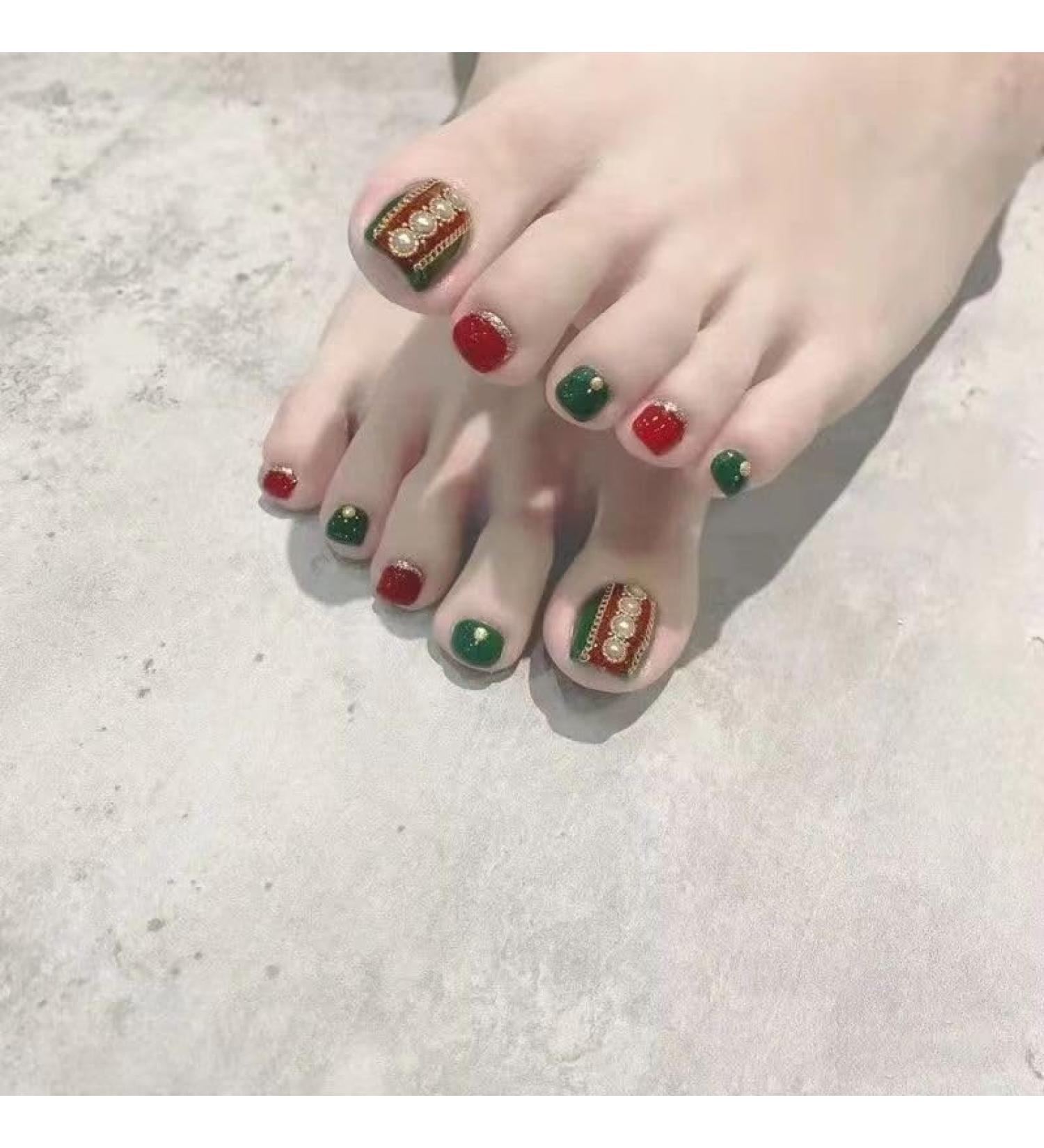Decorative nail art retro celebrity style nail art fake nails tide brand style chain toenails wear high-end luxury toenails. - Buy Online on GoSupps.com
