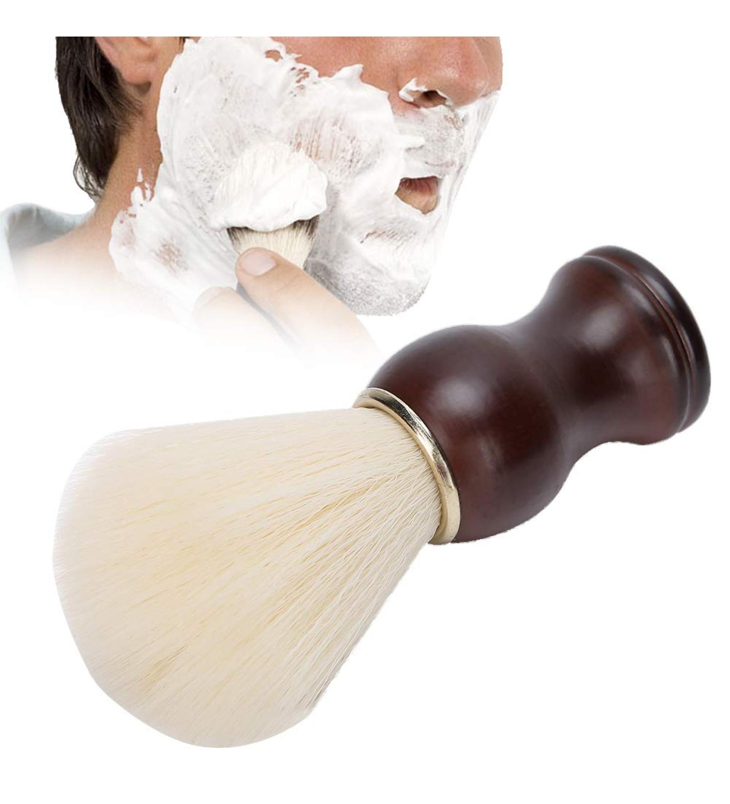 Professional Razor Brush for Men - Soft Synthetic Shaving Brush with Wooden Handle | Perfect for Hairdressers Salons Home & Travel Gifts - Buy Online on GoSupps.com
