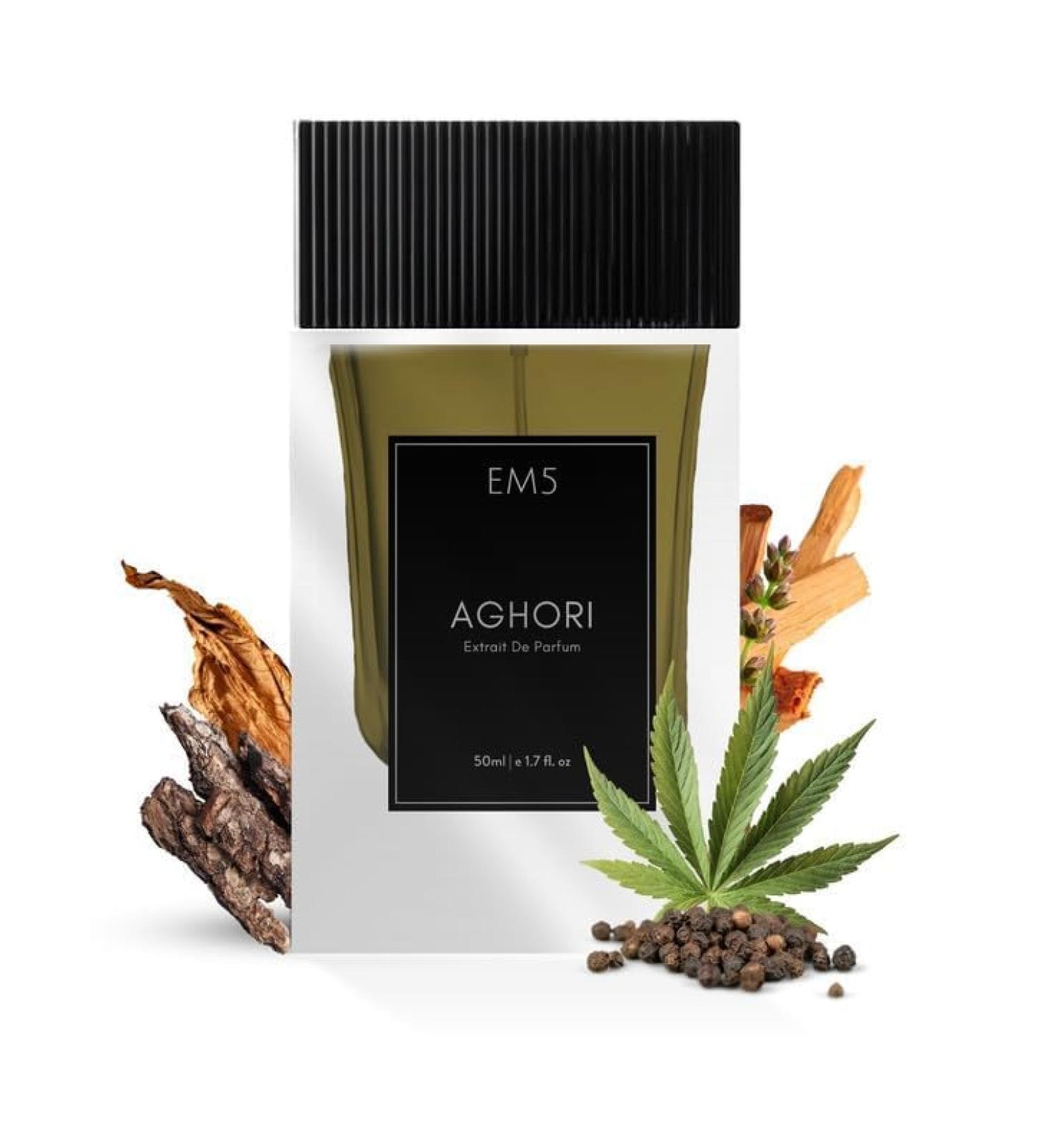 EM5 Aghori Extrait De Parfum (38%) Spray for Men|Earthy Woody Smoky Raw Dominating Intense & Rustic Scent | Strong & Long Lasting Fragrance | 68% Natural Absolutes & Essential Oils | 50 ml - Buy Online on GoSupps.com