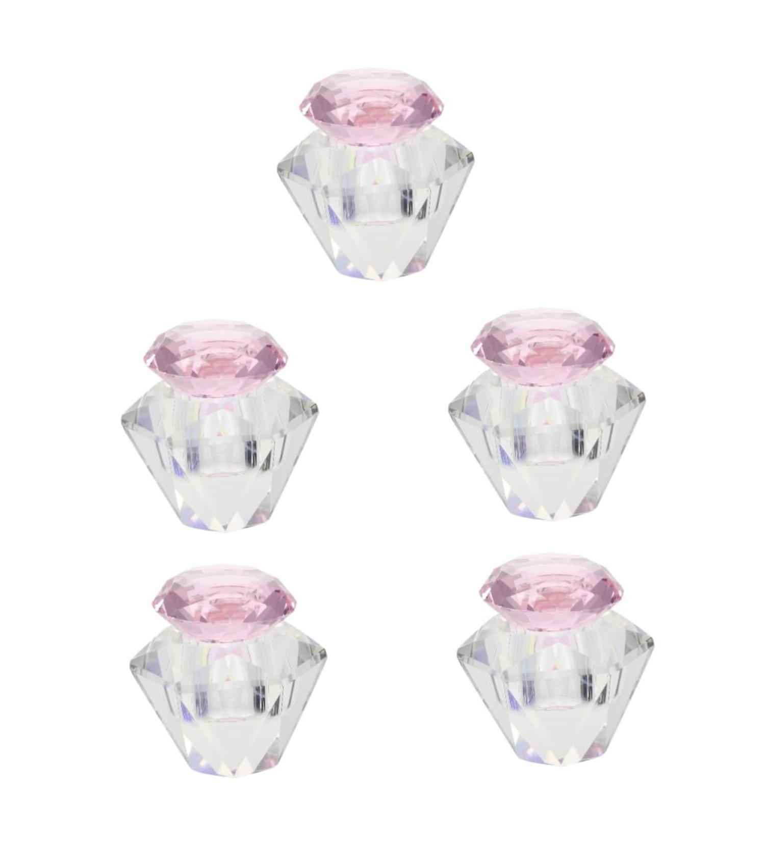FRCOLOR Glass Nail Dish Crystal Dappen Dish 5.5x5.5cmx5pcs Pinkx5pcs - Buy Online on GoSupps.com