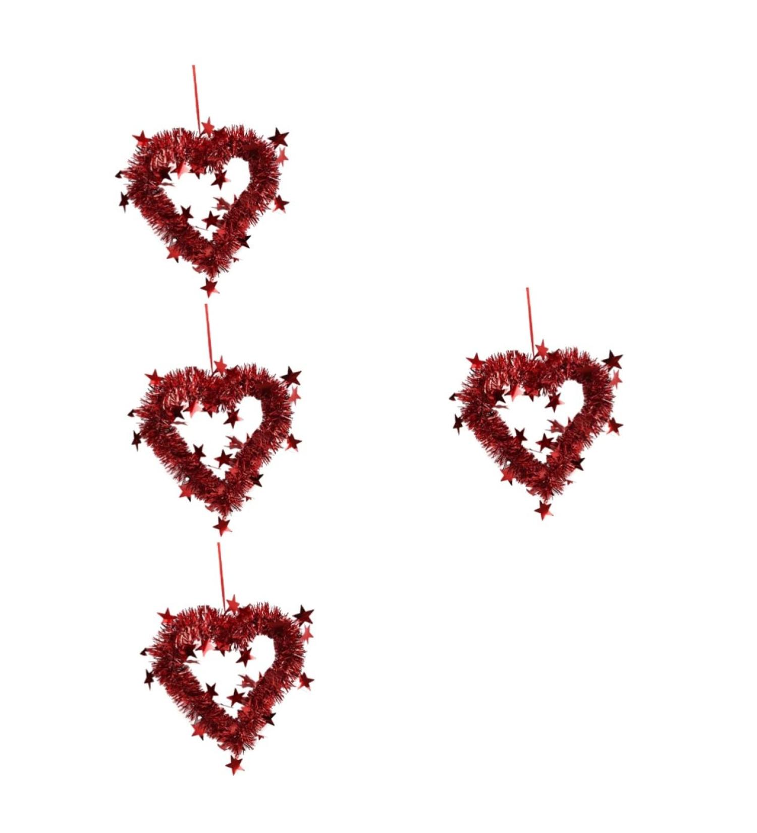 Zerodeko 4pcs Wreath Wedding Party Decoration Supplies Wedding Signs Valentines Heart Hangings Valentines Day Ornaments Valentine s Day Garland Red The Pet Heart-shaped Charm - Buy Online on GoSupps.com