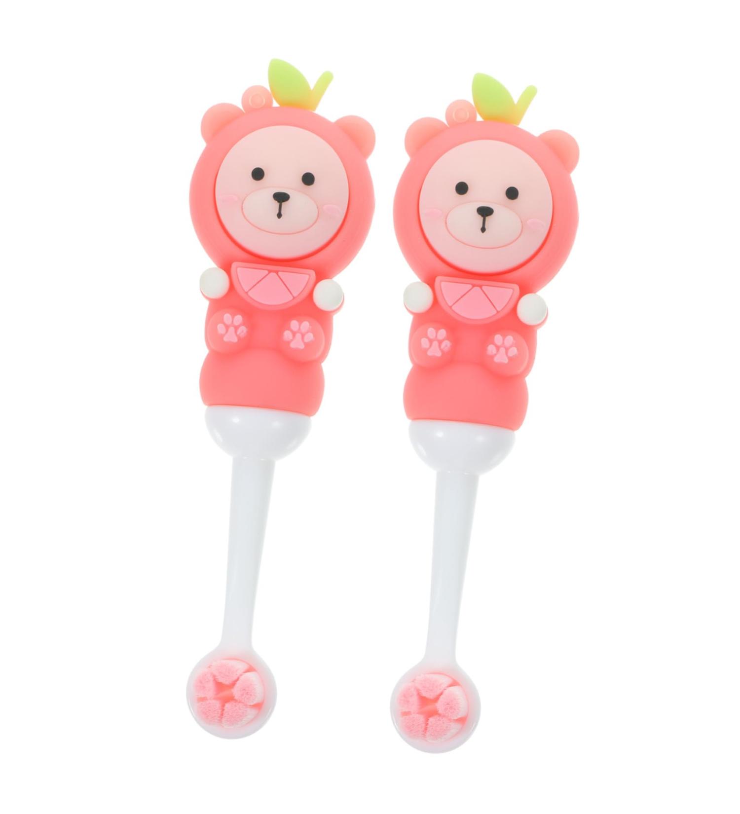Iwowhero 2-Pack Soft Bristle Children's Toothbrush - Newborn & Travel Toothbrush for Kids - Pink - Buy Online on GoSupps.com