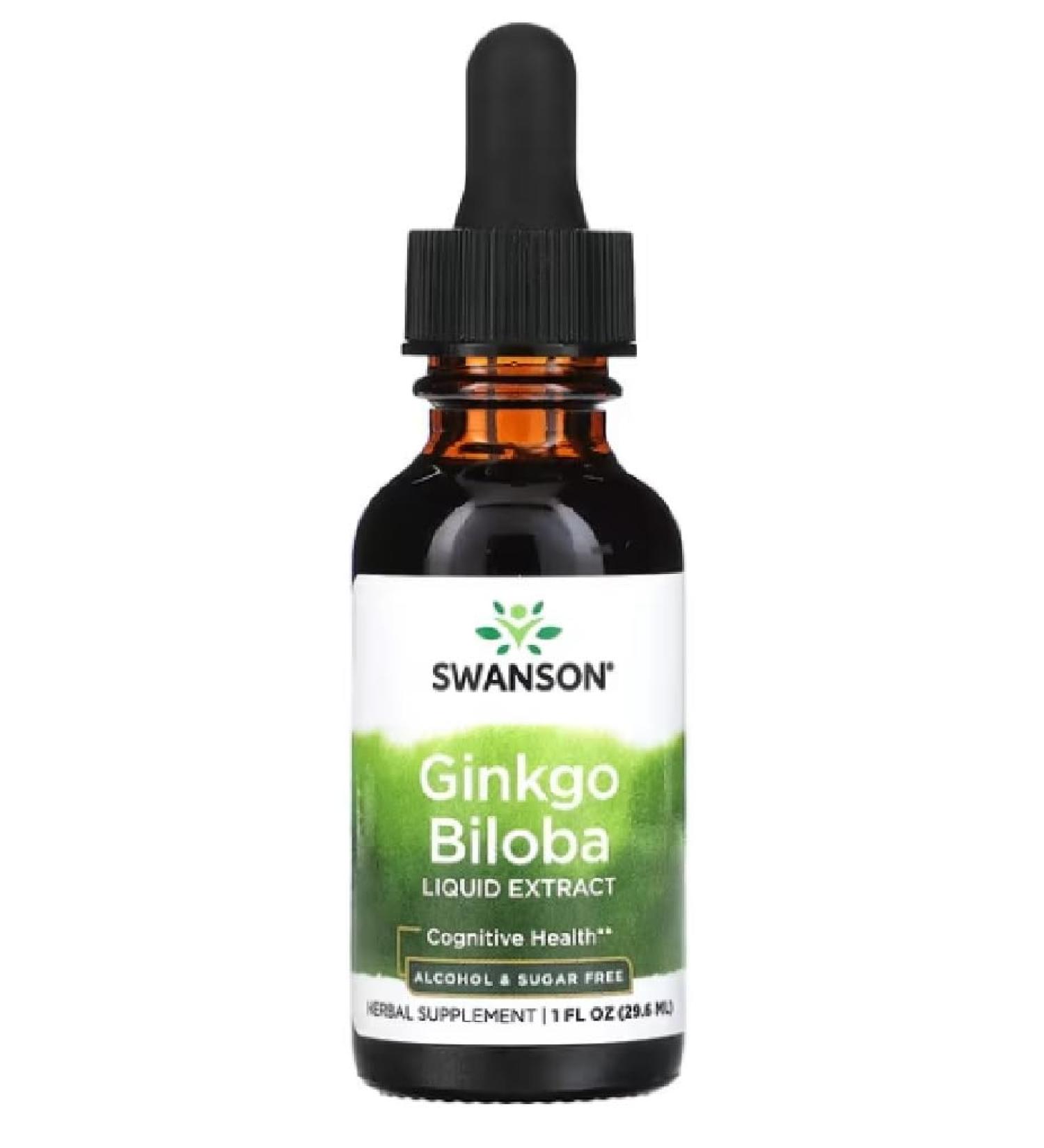 Swanson - Ginkgo Biloba - Ginkgo Biloba Liquid Extract | Natural Support for Mental Clarity & Healthy Blood Circulation - 30ml
