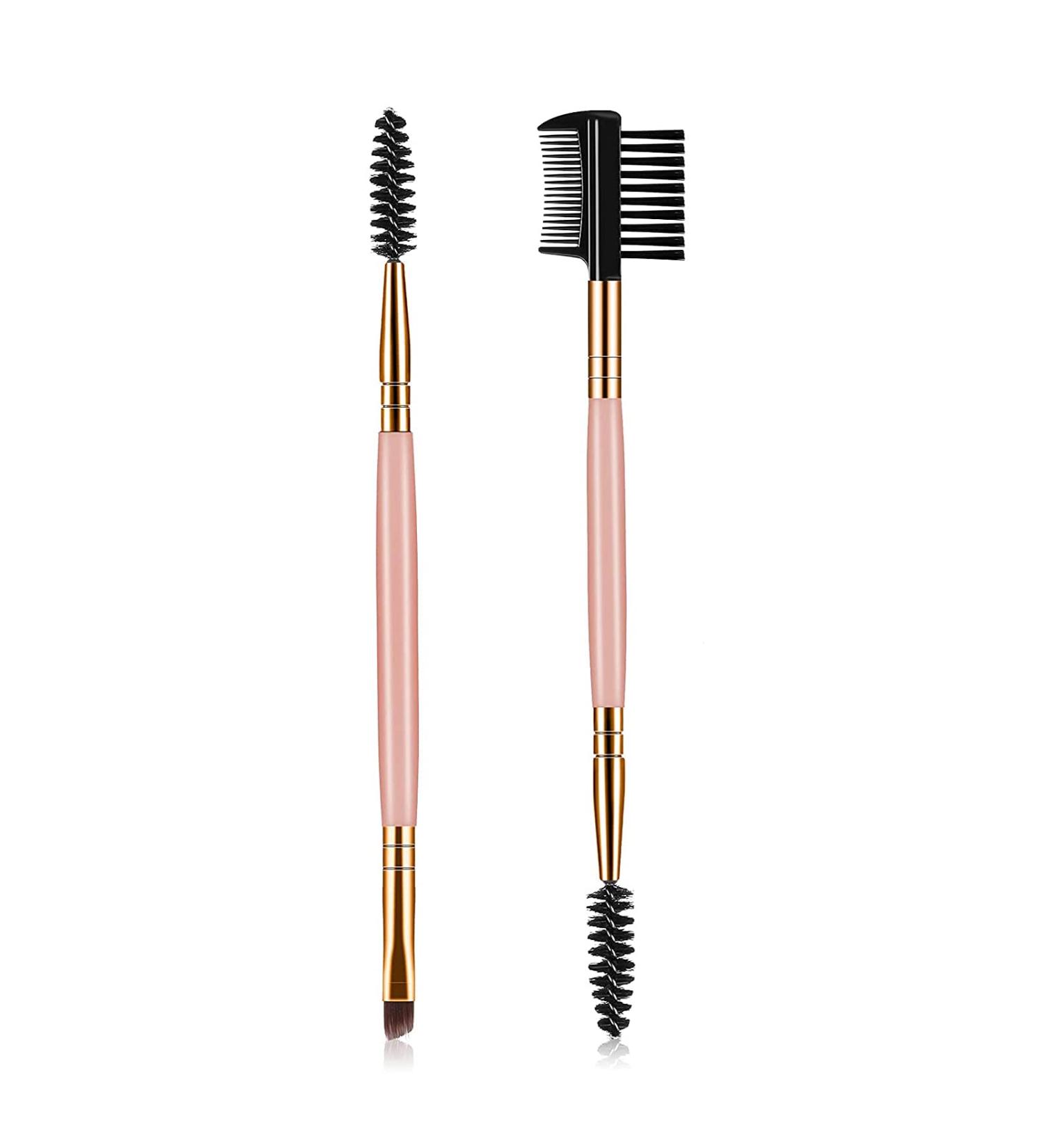 Professional Rose Gold Eyebrow Brush & Comb Set | Precision Eyelash & Eyebrow Makeup Tools for Flawless Application - Buy Online on GoSupps.com