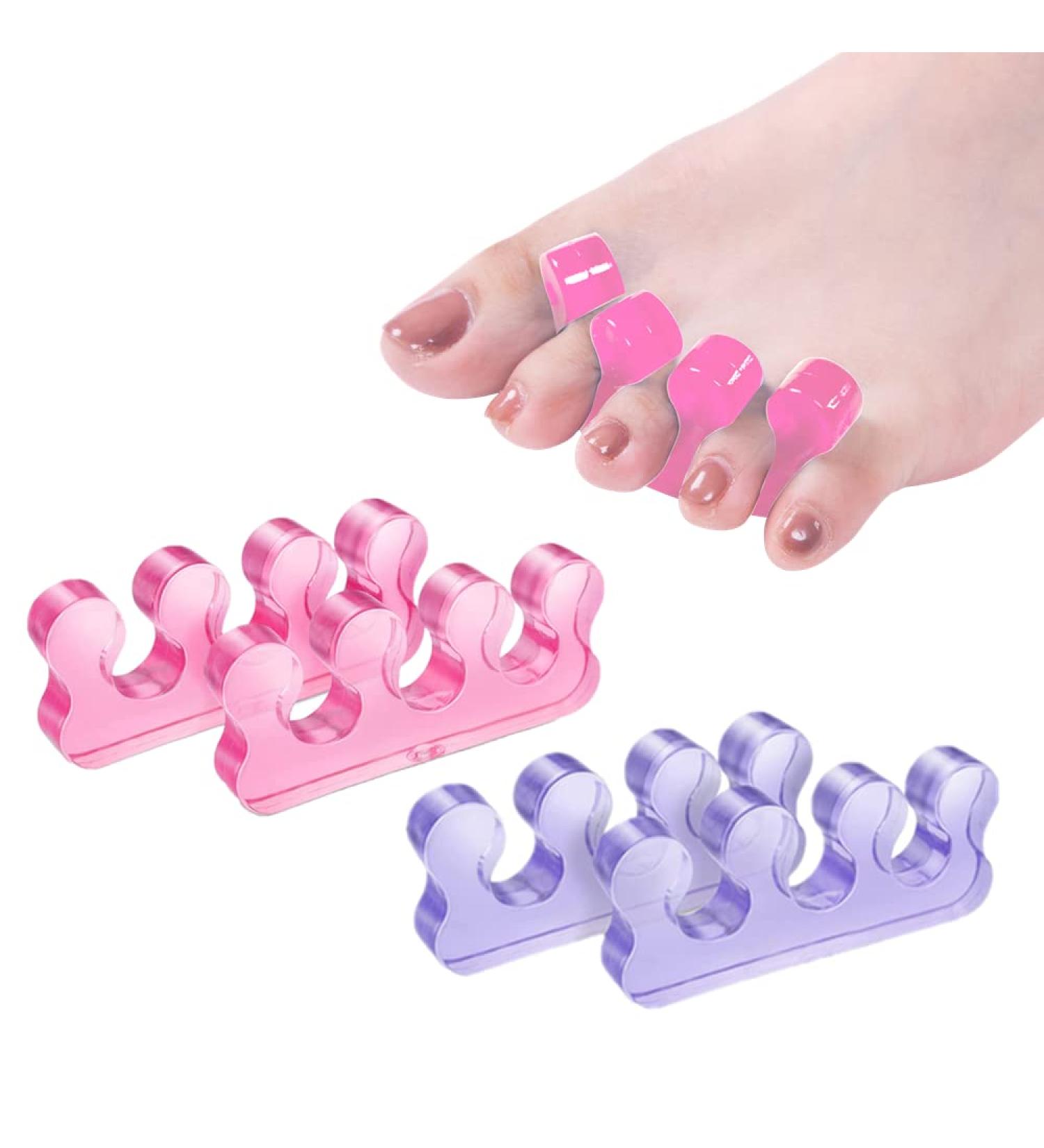 ZaxSota Toe Spreader & Separator Pedicure Kit - Pink/Purple - Soft Gel for Nail Polish Application - Buy Online on GoSupps.com