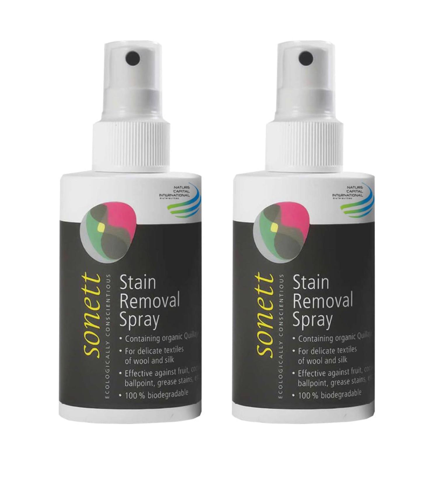 Sonett Organic Stain Removal Spray (Pack of 2) - Vegan & Natural Instant Spot Remover for All Fabrics | Effective Against Fruit Pen & Grease Stains - Buy Online on GoSupps.com