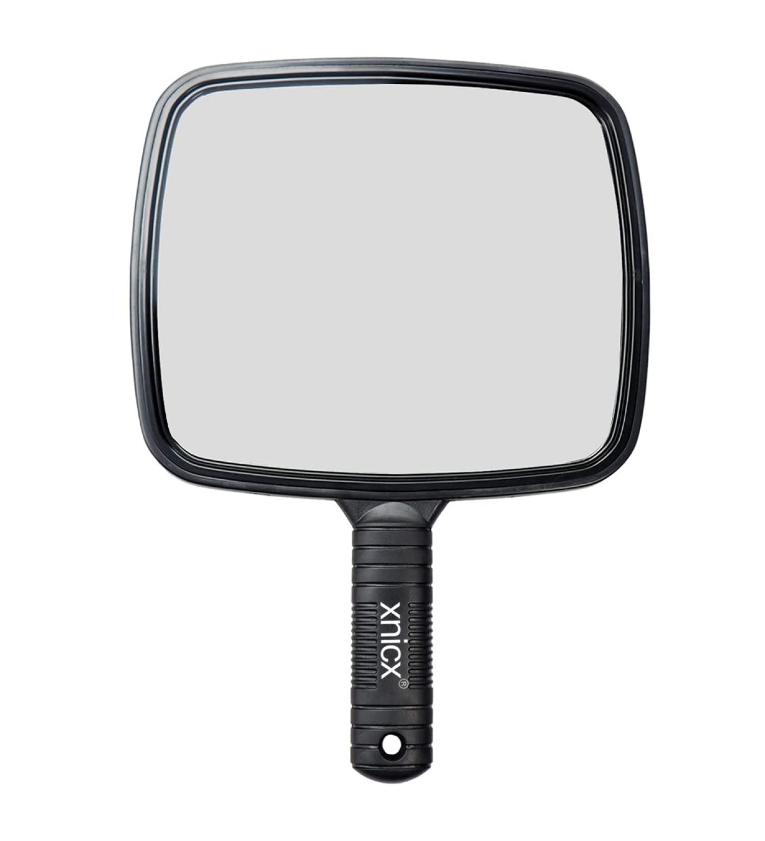 Xnicx Professional Hand Mirror - Barbers Shaving Salon Tool for Travel and Festivals - Compact Black Mirror with Handle - Buy Online on GoSupps.com