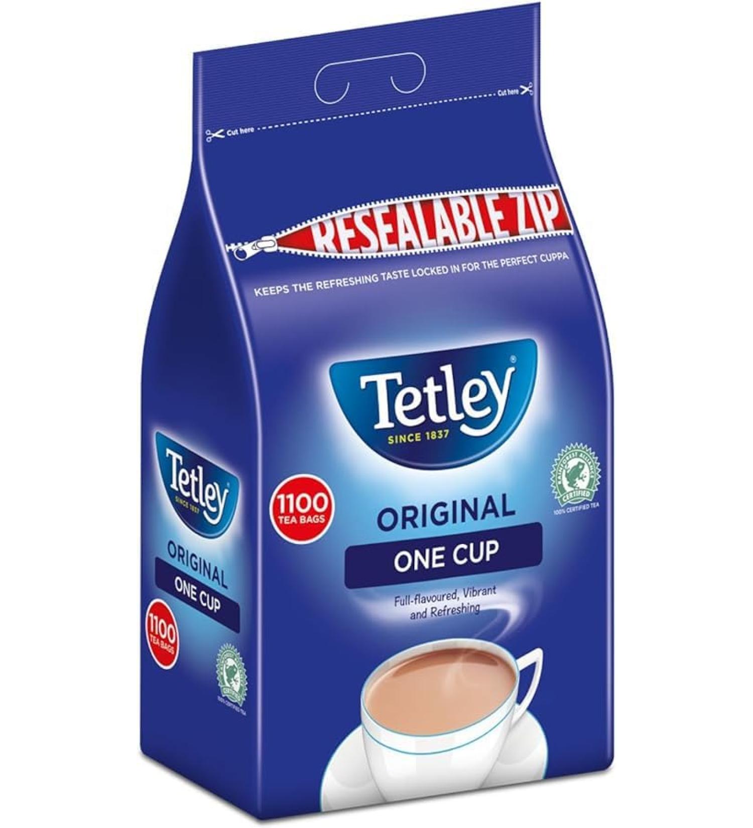 Tetley Original One Cup Tea Bags | Rich Full-Bodied Black Tea Refreshing and Delicious | Easy to Brew | Full-Flavoured Vibrant & Refreshing (1 Bag x 1100s)