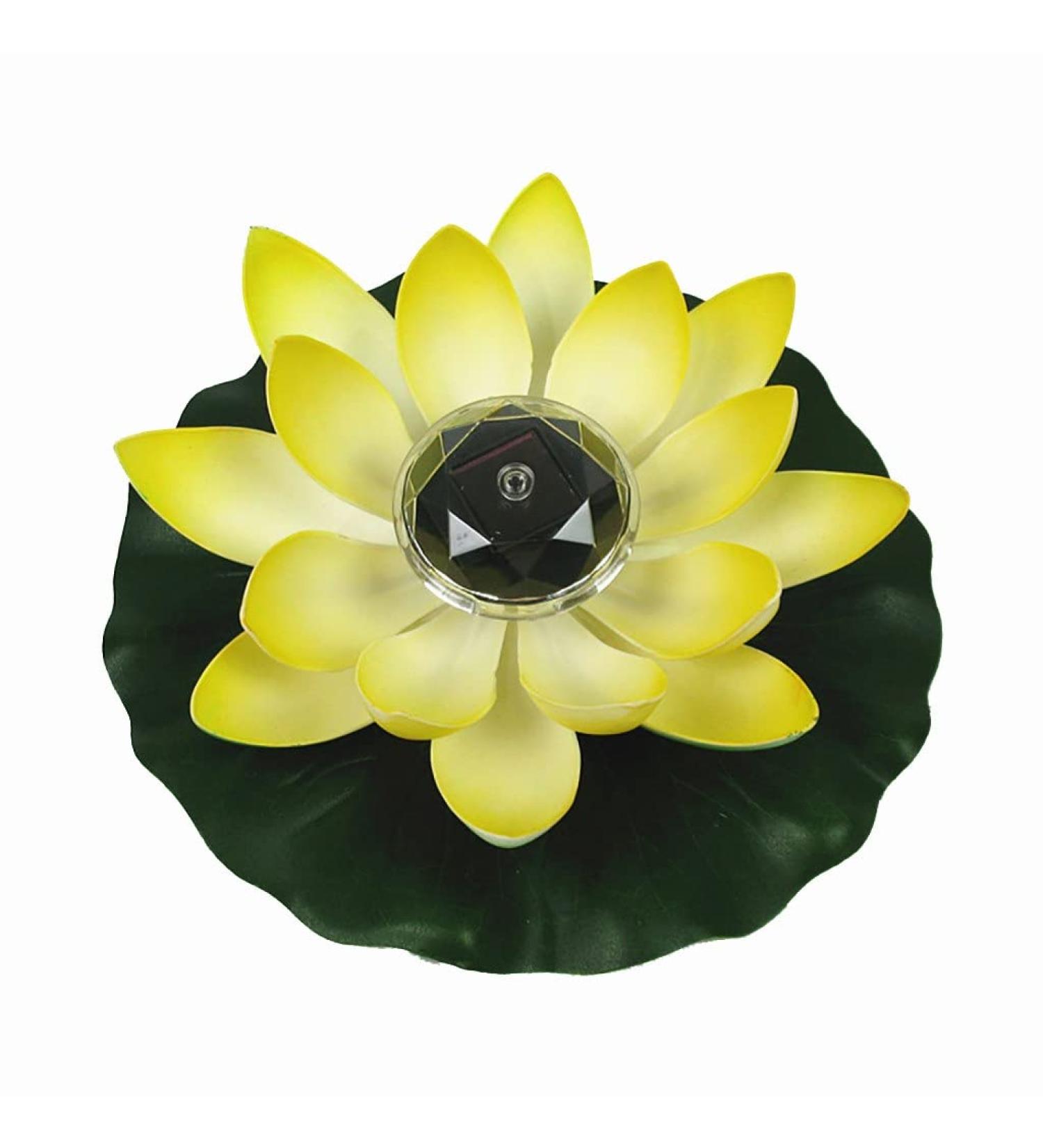 Solar Flower Light Artificial Lotus Shape Garden Pool Lamp Night Light Solar Pool Light Creative Solar Light (Color : Pink) (Yellow) - Buy Online on GoSupps.com