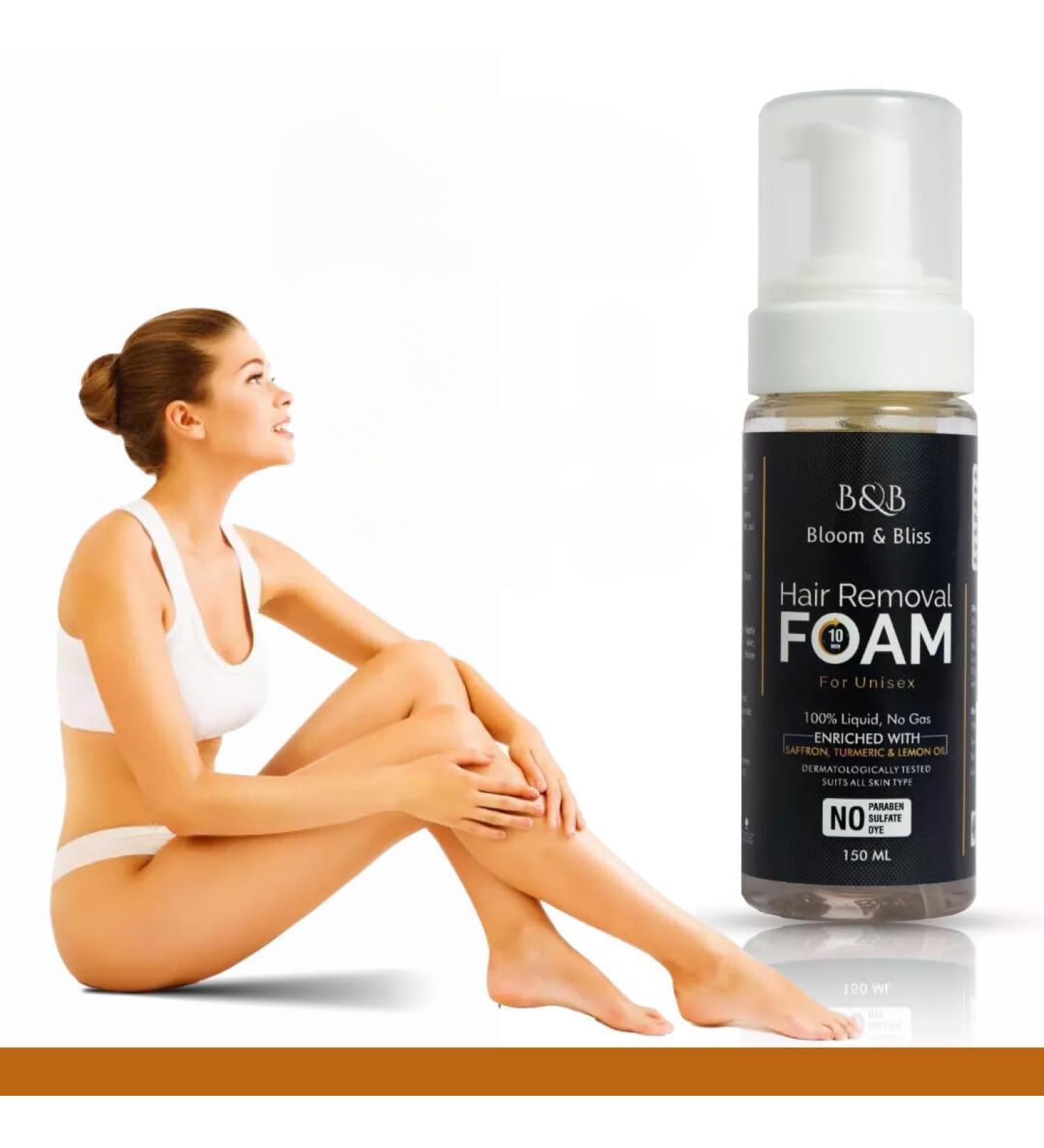 SH Bloom & Bliss Hair Removal Foam Spray | Painless Body Hair Removal for Men & Women | 150ml Moisturizing Formula for Chest Legs Arms & Back - Buy Online on GoSupps.com