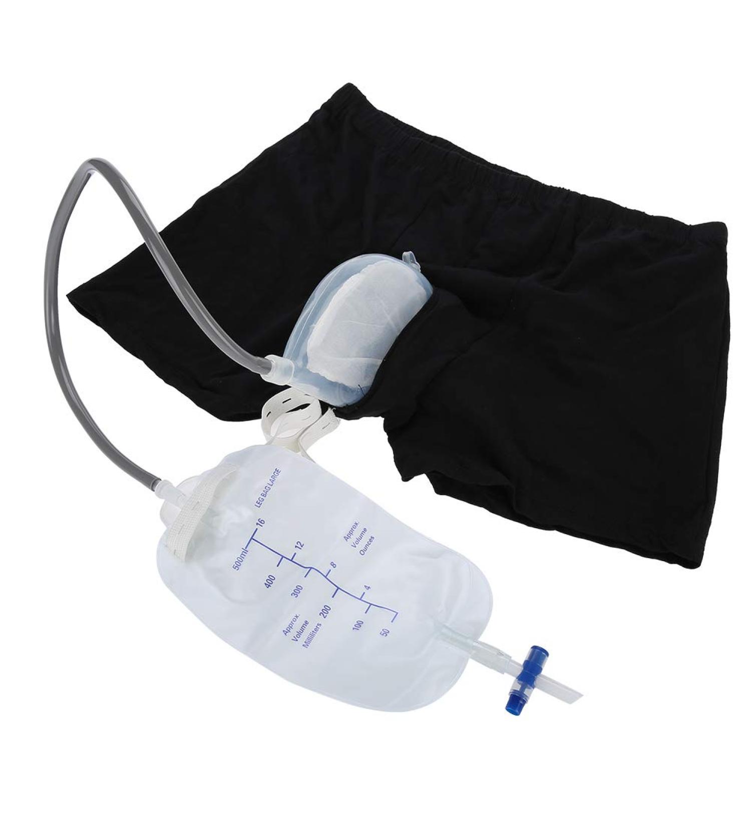 Portable Urinal Collector & Catheter Holder for Men - Reusable Silicone Urine Funnel & Incontinence Pants - Buy Online on GoSupps.com