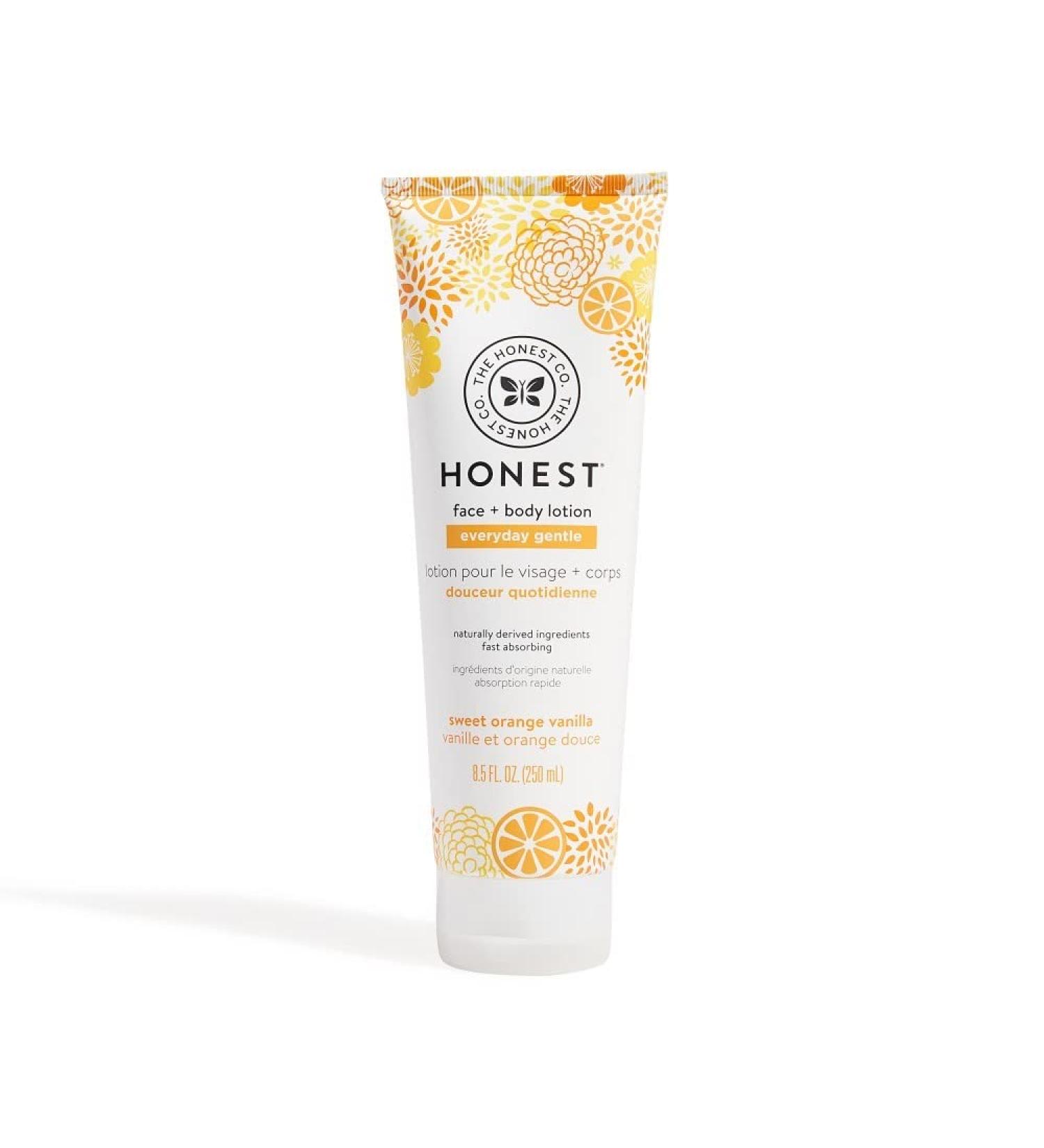The Honest Company Honest Perfectly Gentle Sweet Orange Vanilla Face and Body Lotion with Naturally Derived Botanicals Orange Vanilla 8.5 Fluid Ounce