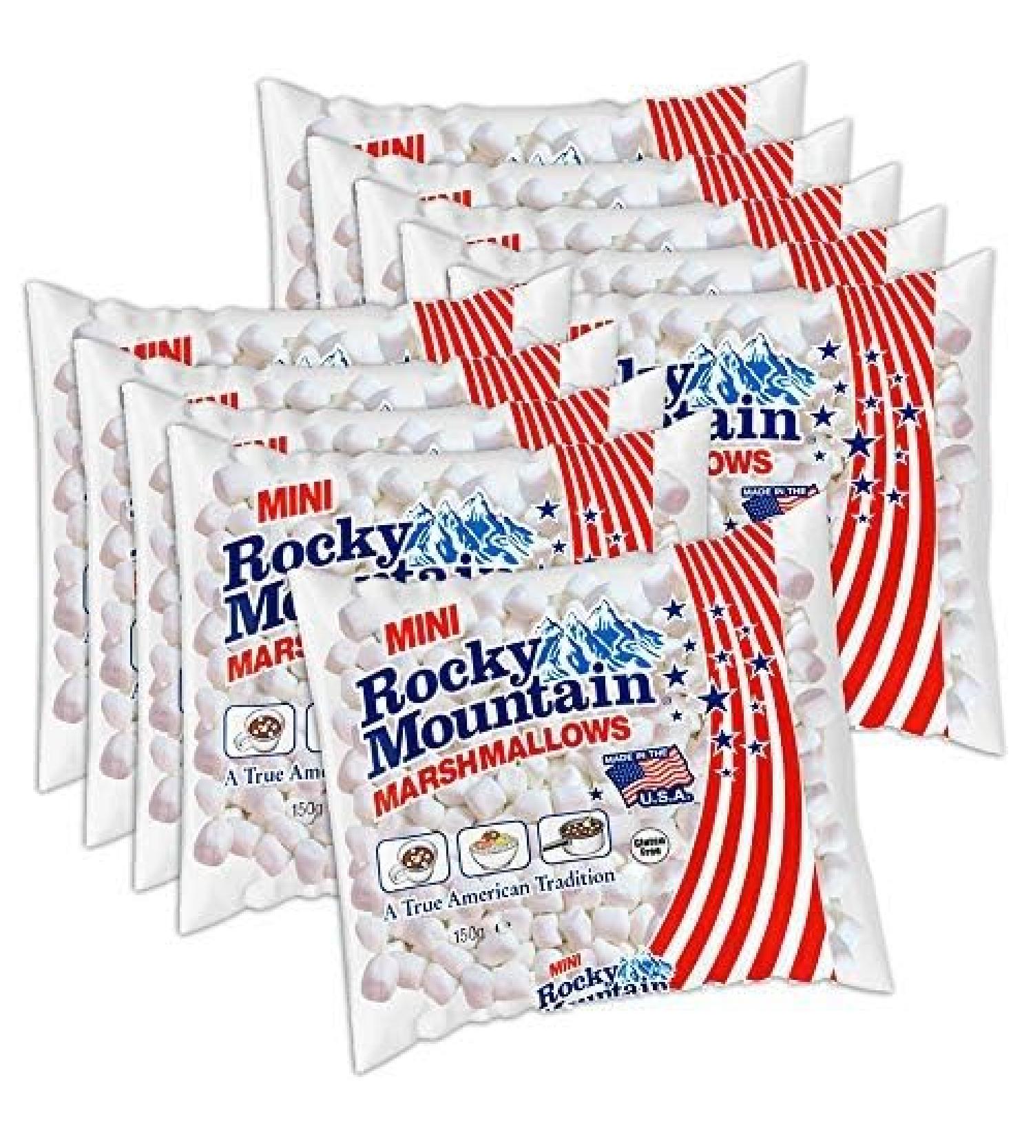 Rocky Mountain Marshmallows Minis 150 g pack of 10 (10 x 150 g) gluten free - Buy Online on GoSupps.com