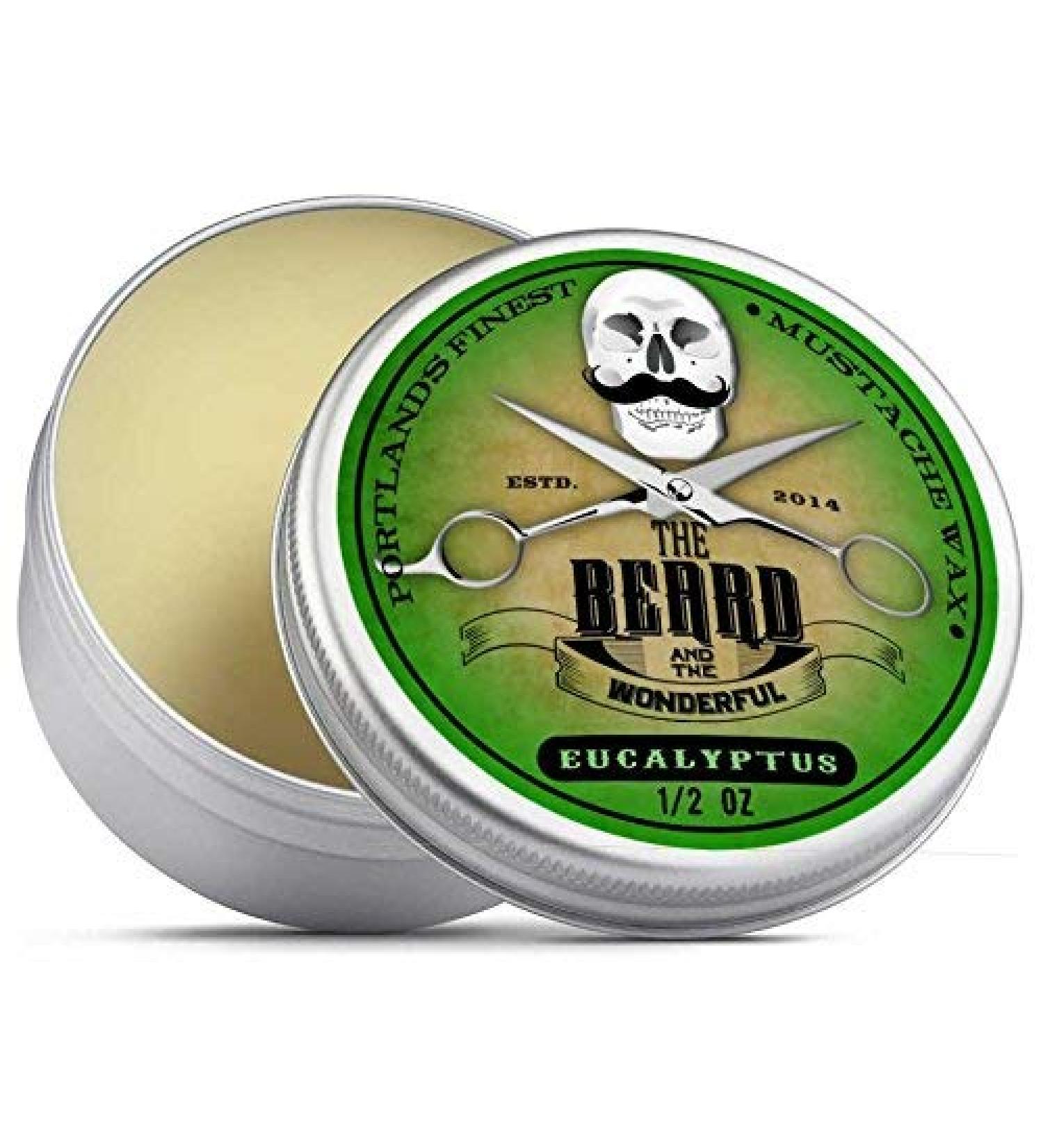 Moustache & Beard Wax 15ml - Promotes Growth, Strong Hold, All Natural Ingredients - Eucalyptus Scent - Moisture Resistant - Pack of 1 - Buy Online on GoSupps.com