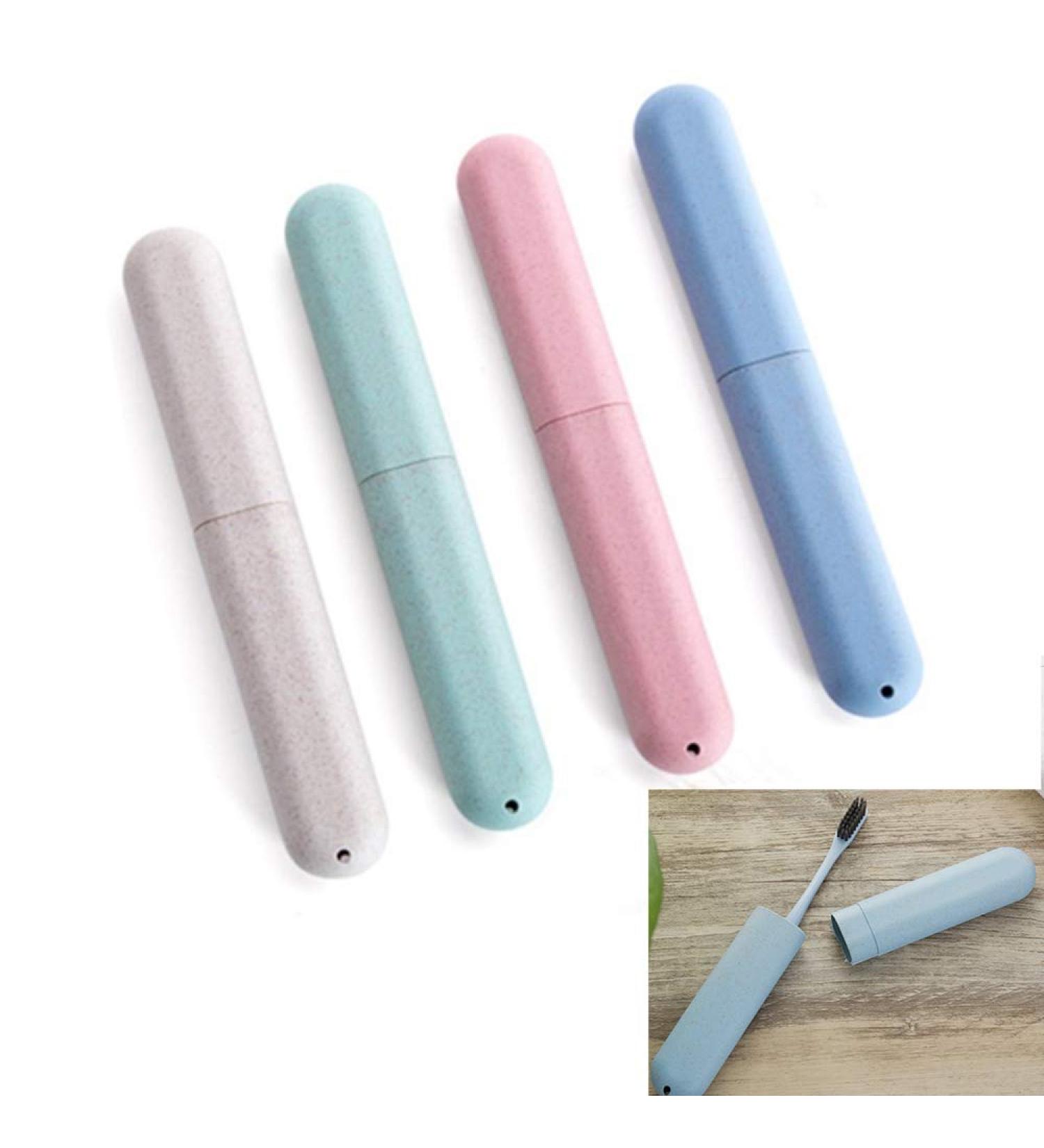 Nuluxi Portable Toothbrush Container Set - 4 Travel Toothbrush Holders & Toothpaste Boxes for Camping Family School & Business Trips - 4 Colors - Buy Online on GoSupps.com