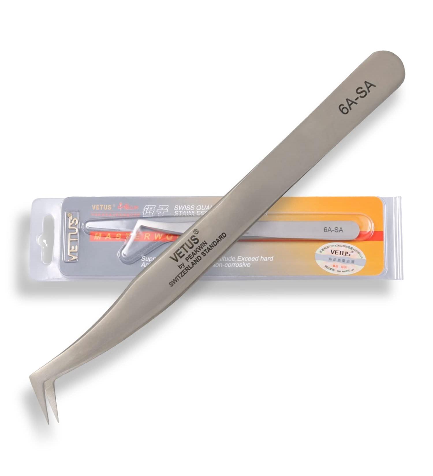 Shop P-Beauty Cosmetic Accessories | Vetus Eyelash Tweezers for Extensions | Ideal for Individual & Volume Lashes | Protective Cap Included (6A-SA) - Buy Online on GoSupps.com
