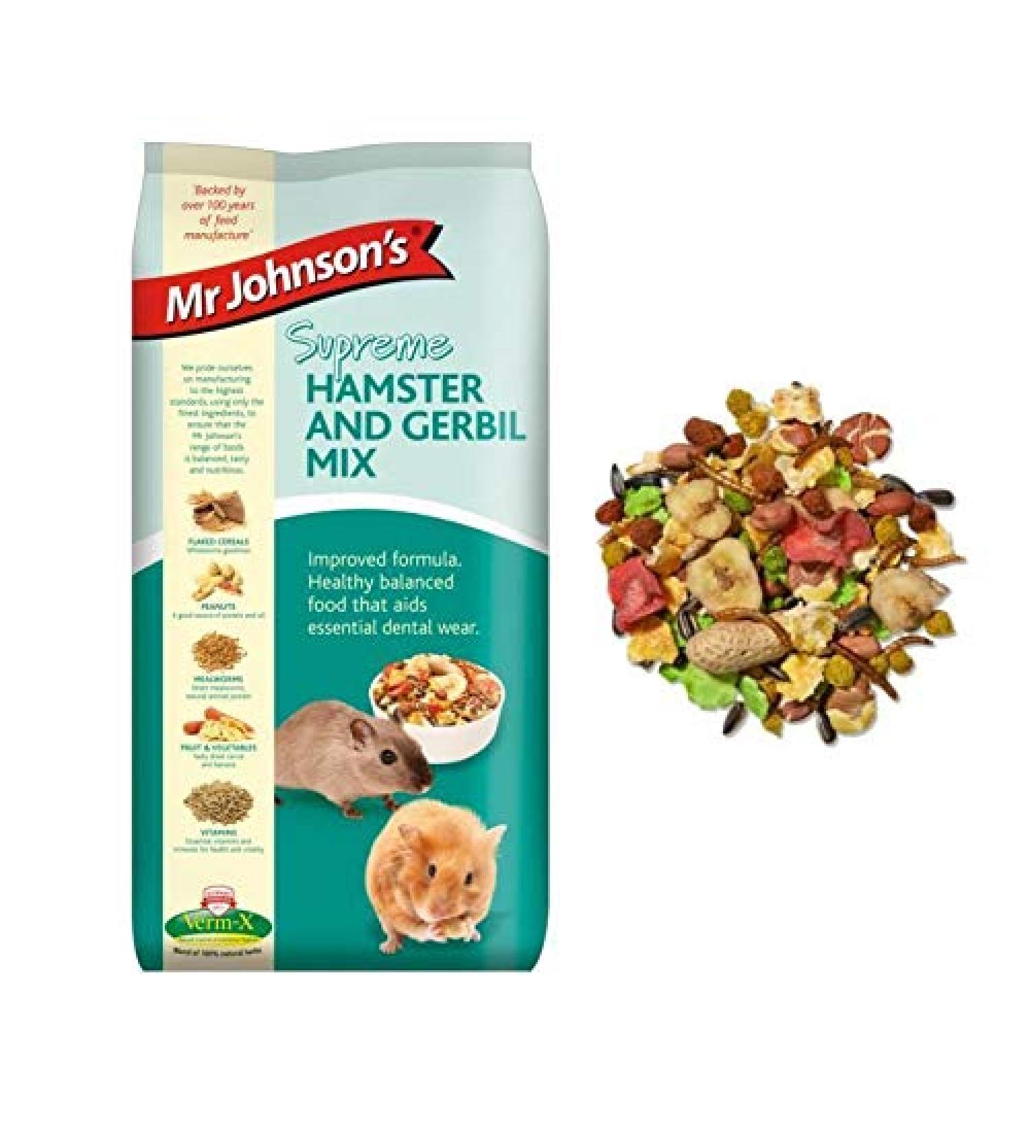 Mr Johnsons Supreme Hamster and Gerbil Mix Muesli Mealworm Fibre Food 900g