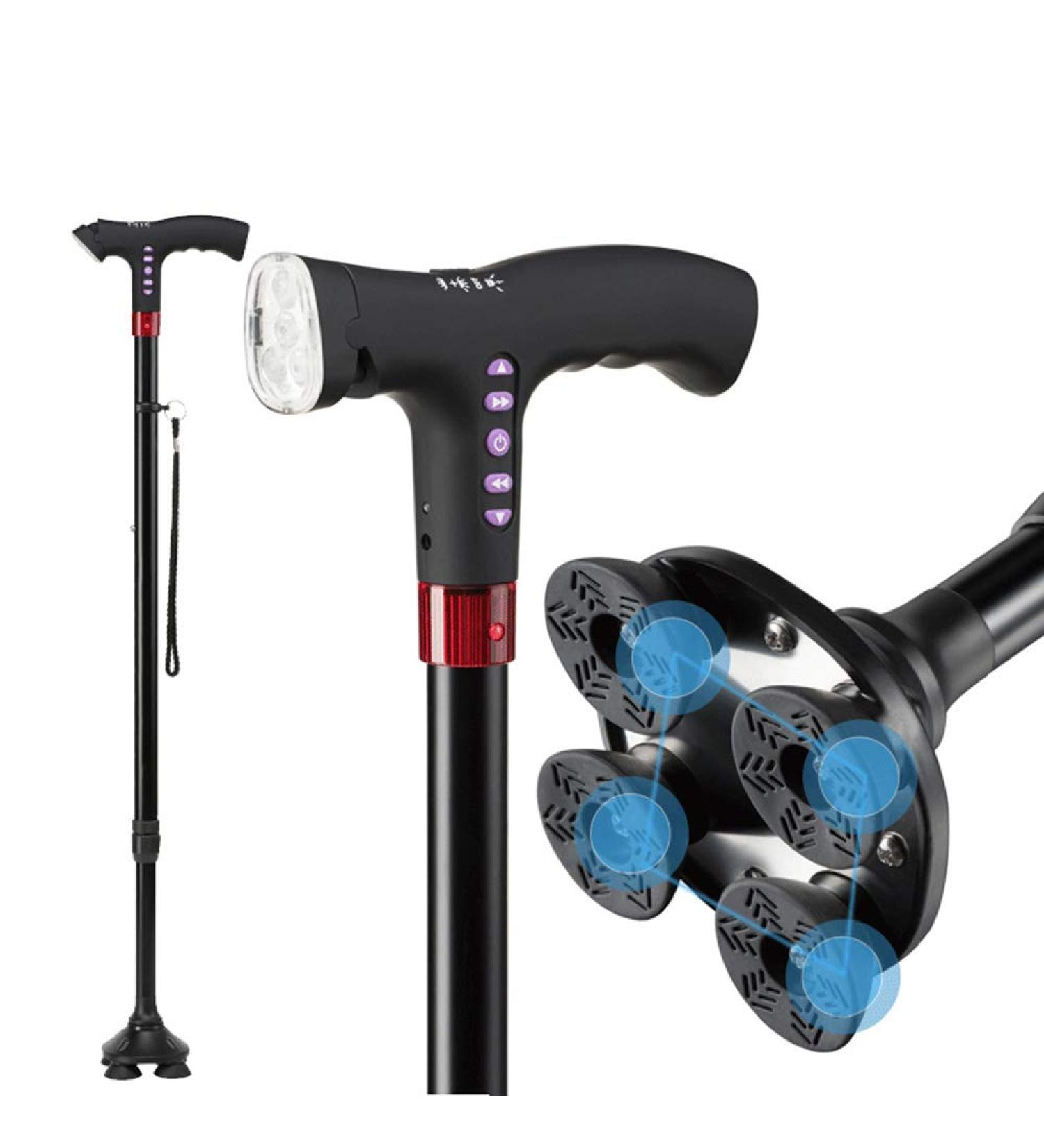 Telescopic Walking Stick Lightweight Walking Cane for Men or Women Seniors Adjustable Crutch with LED Flashlight and Panic Alarm FM Radio with Grip Handle Surprise Gift - Buy Online on GoSupps.com