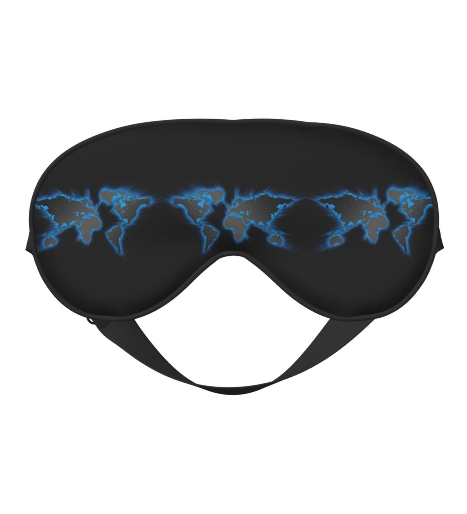 World Map Light Blocking Eye Mask - Soft Adjustable Sleep Mask for Travel & Yoga - Buy Online on GoSupps.com