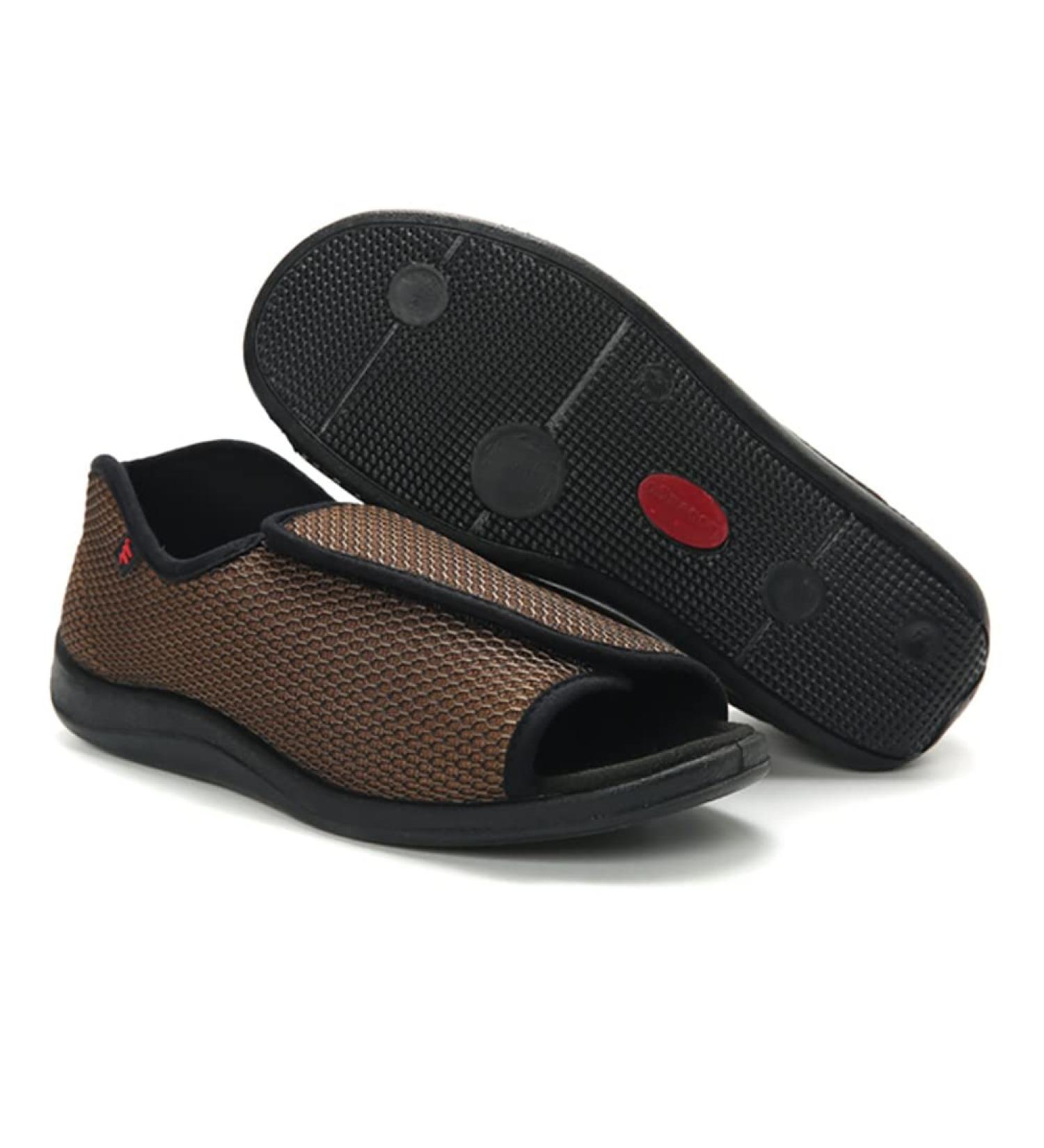 XINTU Women's Diabetic Walking Slippers Shoes - Extra Wide Adjustable Closure for Swollen Feet - Coffee - Size 37 - Buy Online on GoSupps.com