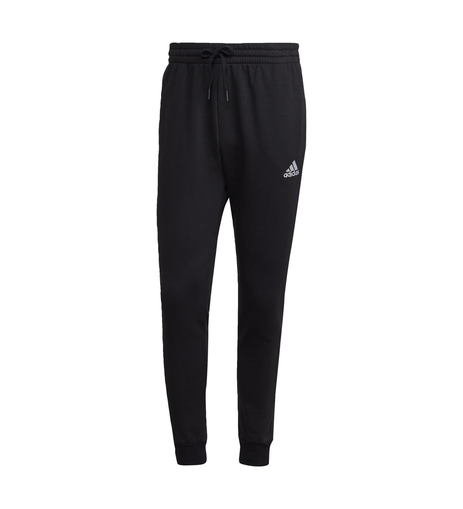 Buy adidas Men's Essentials Fleece Pants - Regular Tapered Fit in Black/White | International Shipping Available - Buy Online on GoSupps.com