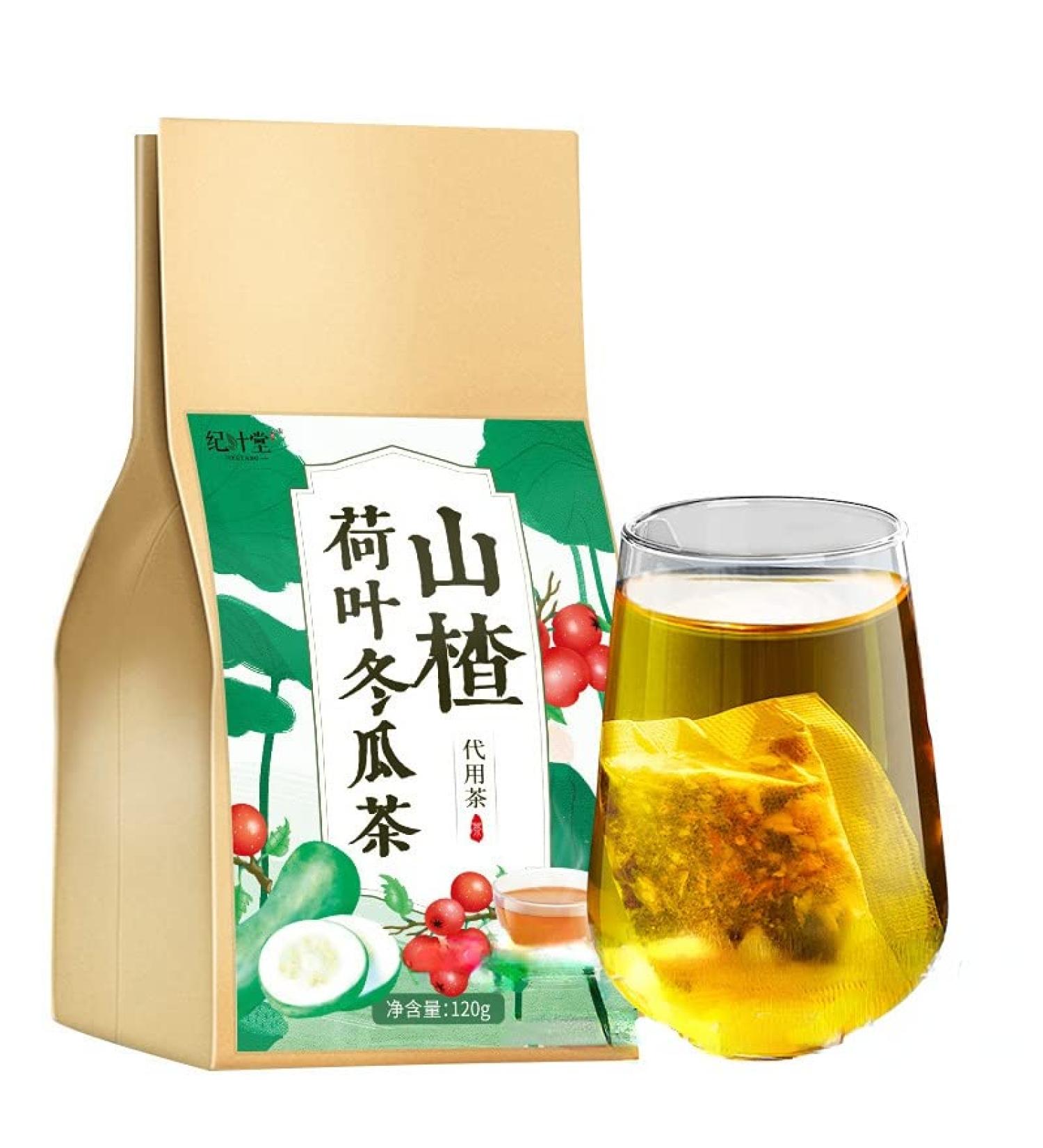 Health Fruit Flower Tea Bag-120g(4g*30bags) Hawthorn Lotus Leaf Wax Gourd CombinationTriangle Tea Chinese Independent Packaging Brewed Tea (Hawthorn Lotus Leaf and Wax Gourd Tea 1bag) Hawthorn Lotus Leaf and Wax Gourd Tea 1bag - Buy Online on GoSupps.com
