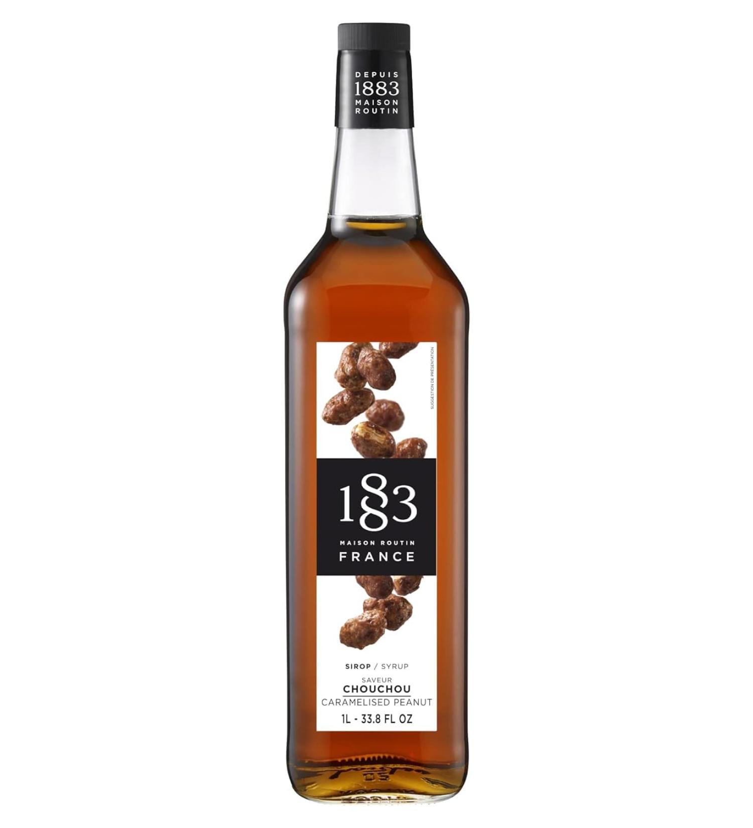 Maison Routin 1883 Caramelized Peanuts Syrup Glass Bottle 1000 Milliliter - Buy Online on GoSupps.com
