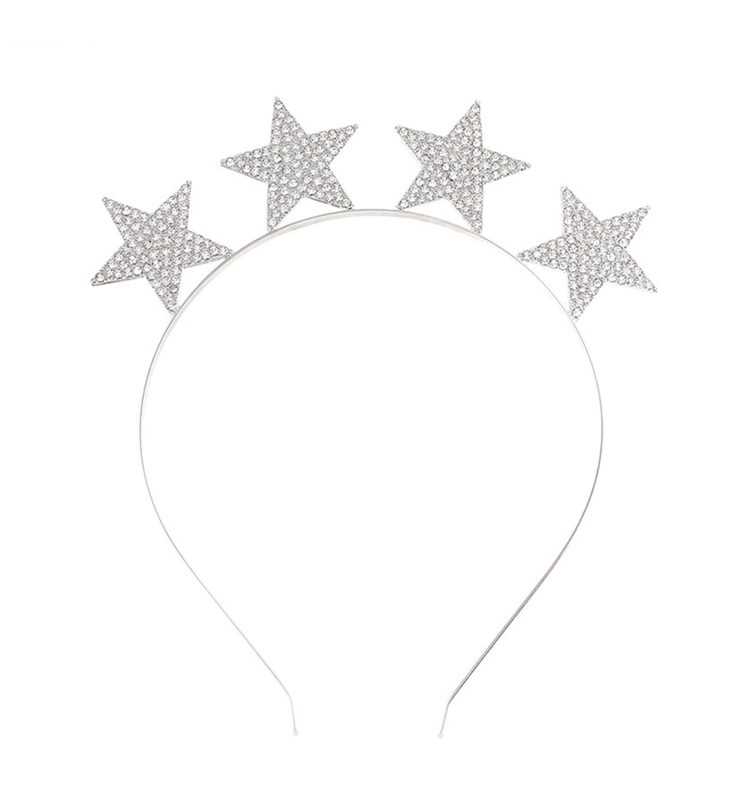 amangul Glinting Star Queen Headband Hair Hoop for Pageant Prom Bridal Wedding Bridal Wedding Hair Accessories(Silver) - Buy Online on GoSupps.com
