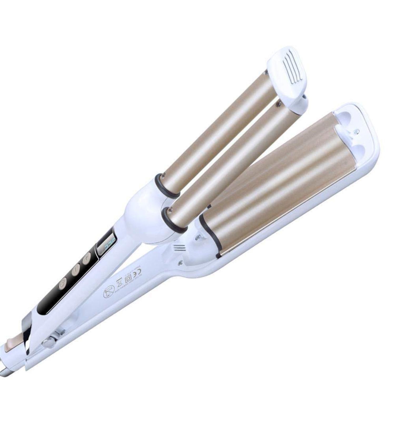 Shop Hair Curler 3 Barrel Triple Barrel Curling Iron - Beach Waves & Curls for Medium Long Hair | Ceramic Waver & Crimper Tool - International Shipping Available - Buy Online on GoSupps.com