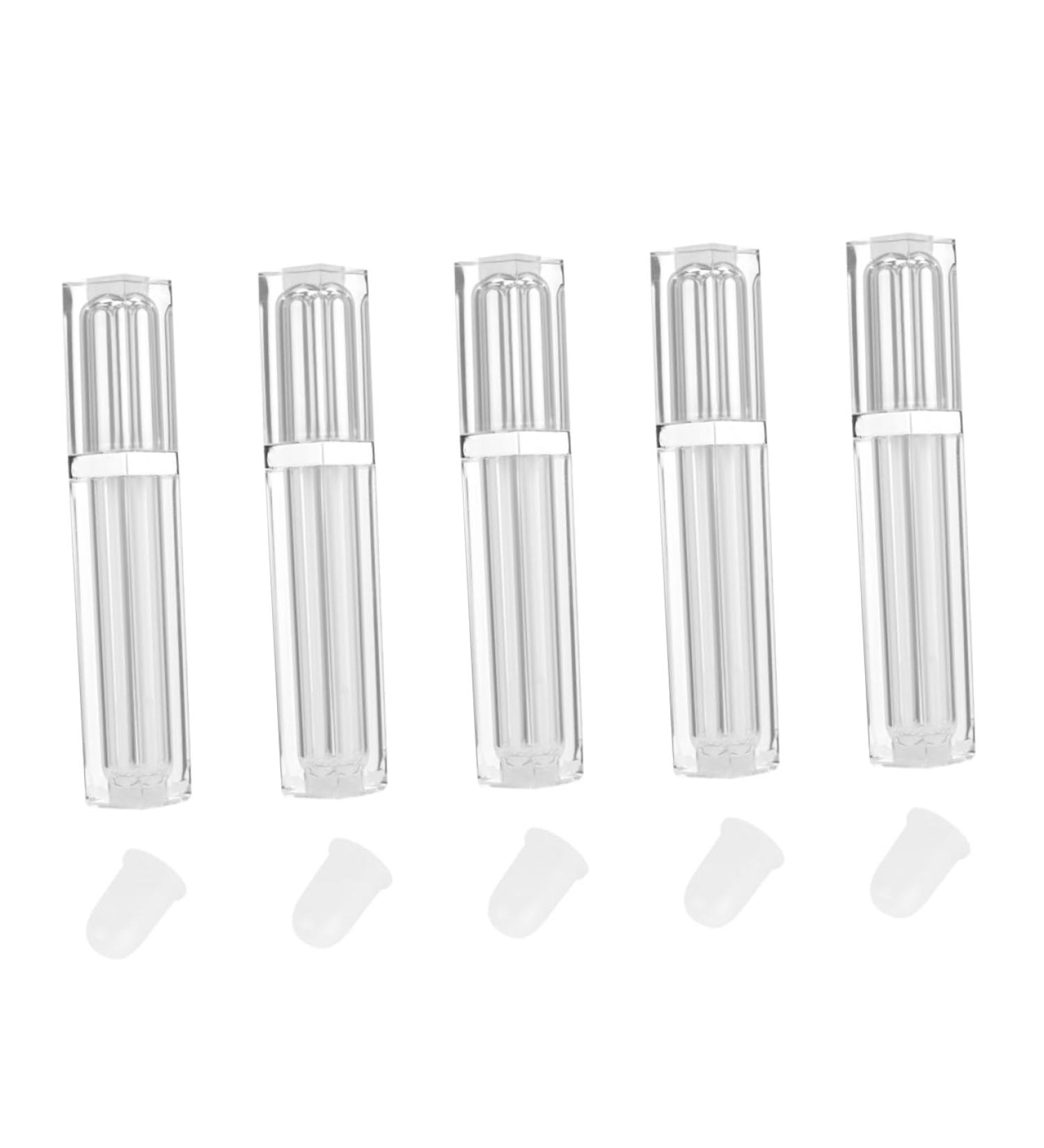 CALLARON 5pi ces Lot de Tubes Carr s Vides pour Gloss avec Support de Conditionnement Couvercle Argent  - Buy Online on GoSupps.com